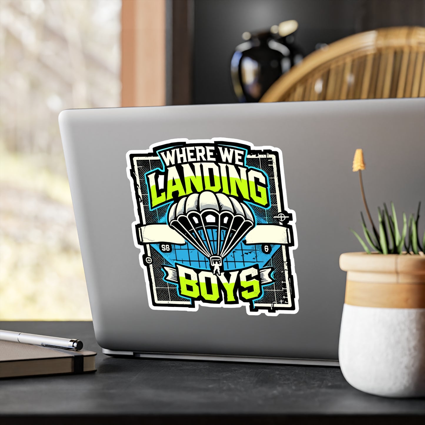 Where We Landing Boys - Battle royale Sticker for Laptop Sticker. Water Bottle Sticker, Vinyl Gaming Decal - Battle royale Gift