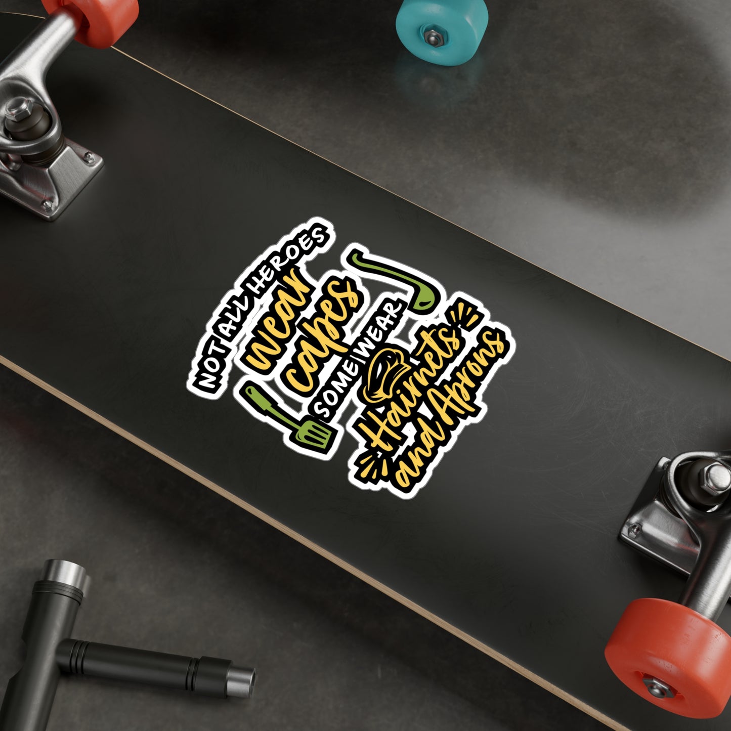 Not All Heroes Wear Capes Some Wear Hairnet And Aprons | Lunch lady Sticker | Lunch Decals | Lunch lady Gift