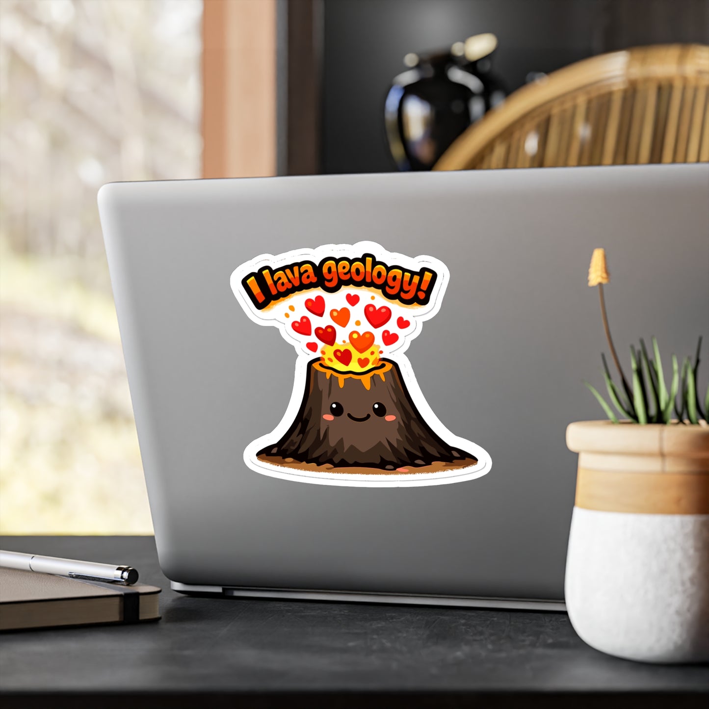 Geologie Sticker "I lava geology!" Funny Geology Decals Waterproof Vinyl for Laptop Water Bottle, Rocks Minerals Tectonics Theme