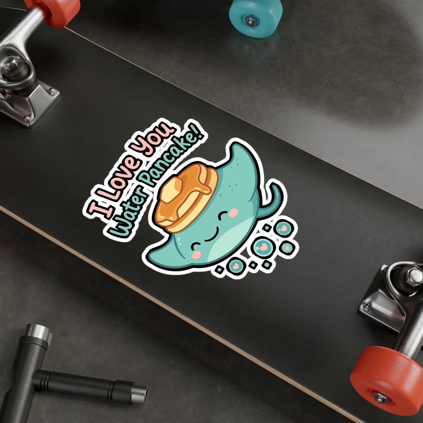 I Love You Water Pancake – Stingray Sticker for Laptop or Water Bottle | Cute Ocean Animal Vinyl Decal Gift