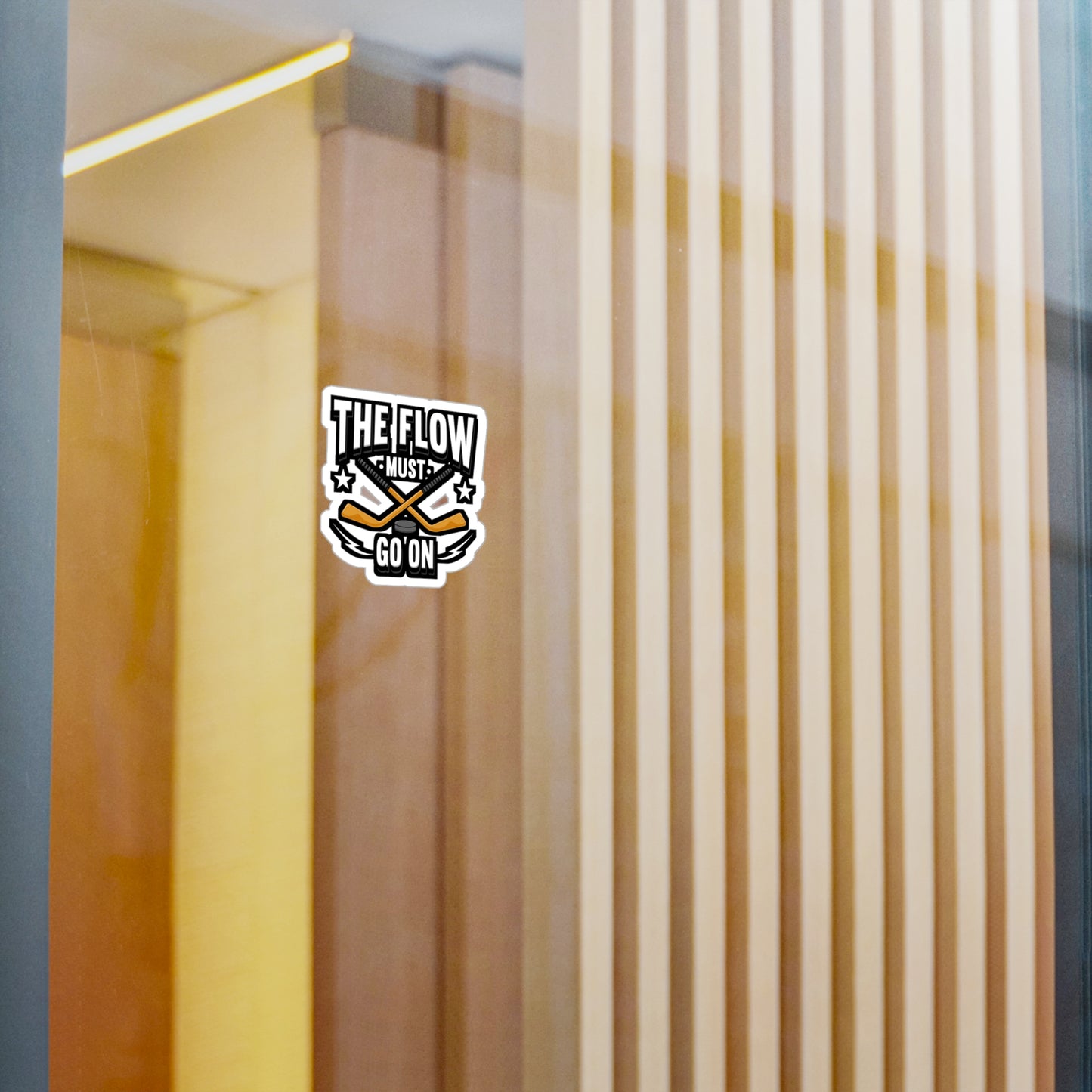 The Flow Must Go On Hockey - Hockey Sticker for Laptop Sticker. Water Bottle Sticker, Vinyl Puck Decal - Hockey Gift