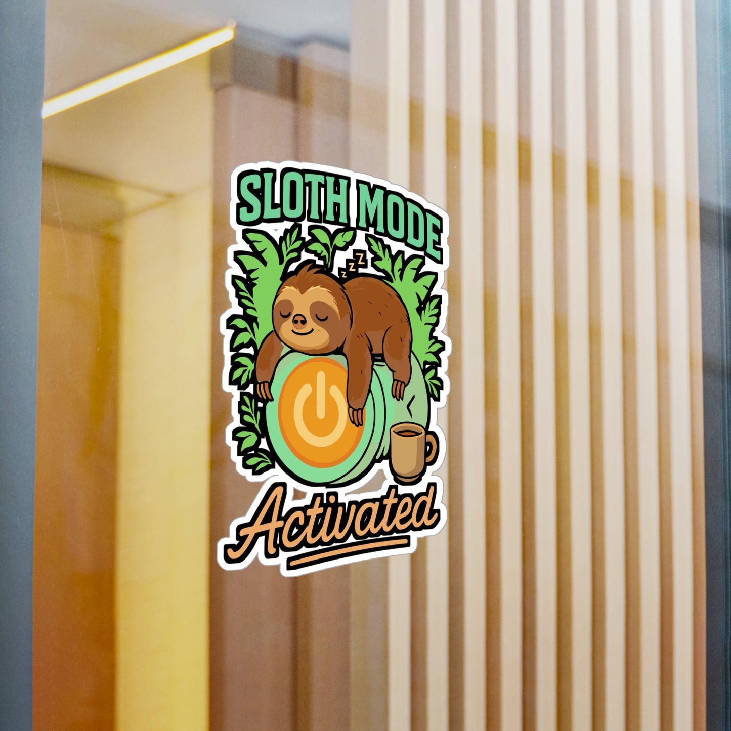 Sloth Mode Activated – Funny Sloth Sticker for Car, Laptop, Water Bottle | Vinyl Decal, Lazy Animal Lover Gift