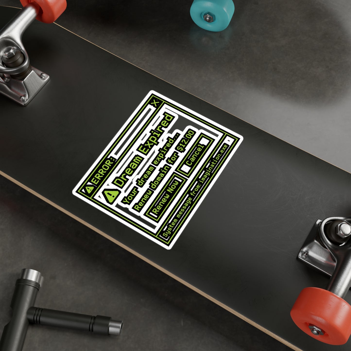 Nerd Sticker – "Your dream expired… renew domain for $12" Programming Decals, Coding Student Gift for Laptop, Waterproof Vinyl