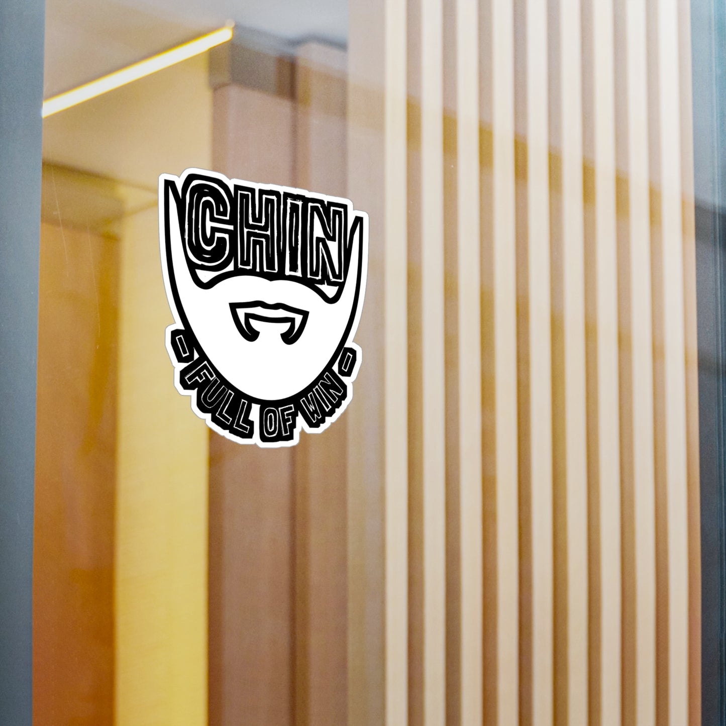 Chin Full Of Win - Beard Sticker for Car Window Laptop Sticker. Water Bottle Sticker, Vinyl Bearded Decal, Man Sticker - Beard Gift
