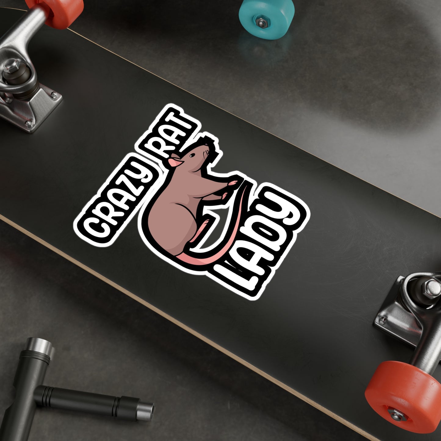 Crazy rat lady - Rat Sticker for Wall, Laptop, Window, Truck, Car Rat Gift Vinyl Rats Decal Sticker