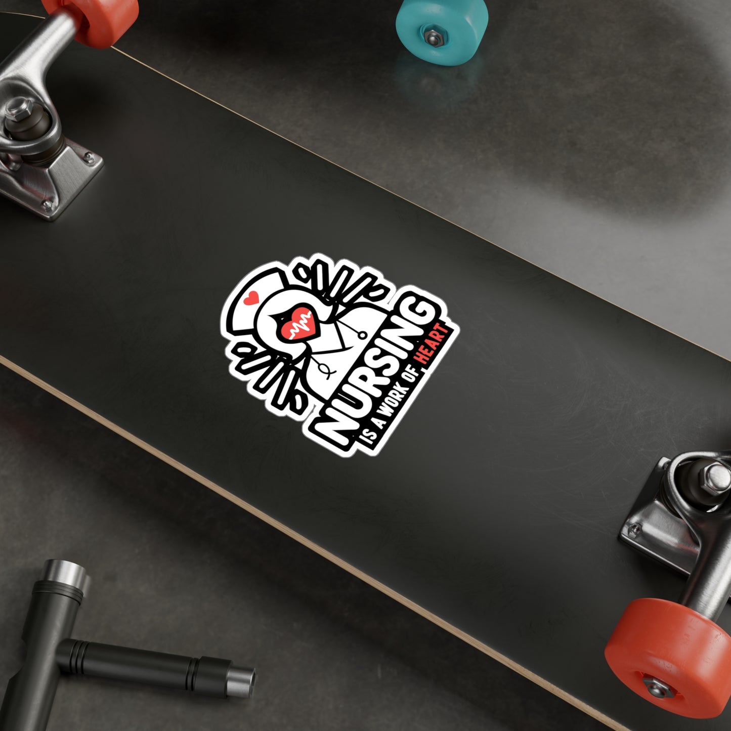 Nursing is a work of heart - Nurse Sticker for Window Laptop Sticker. Water Bottle Sticker, Vinyl Nursing-student Decal - Nurse Gift