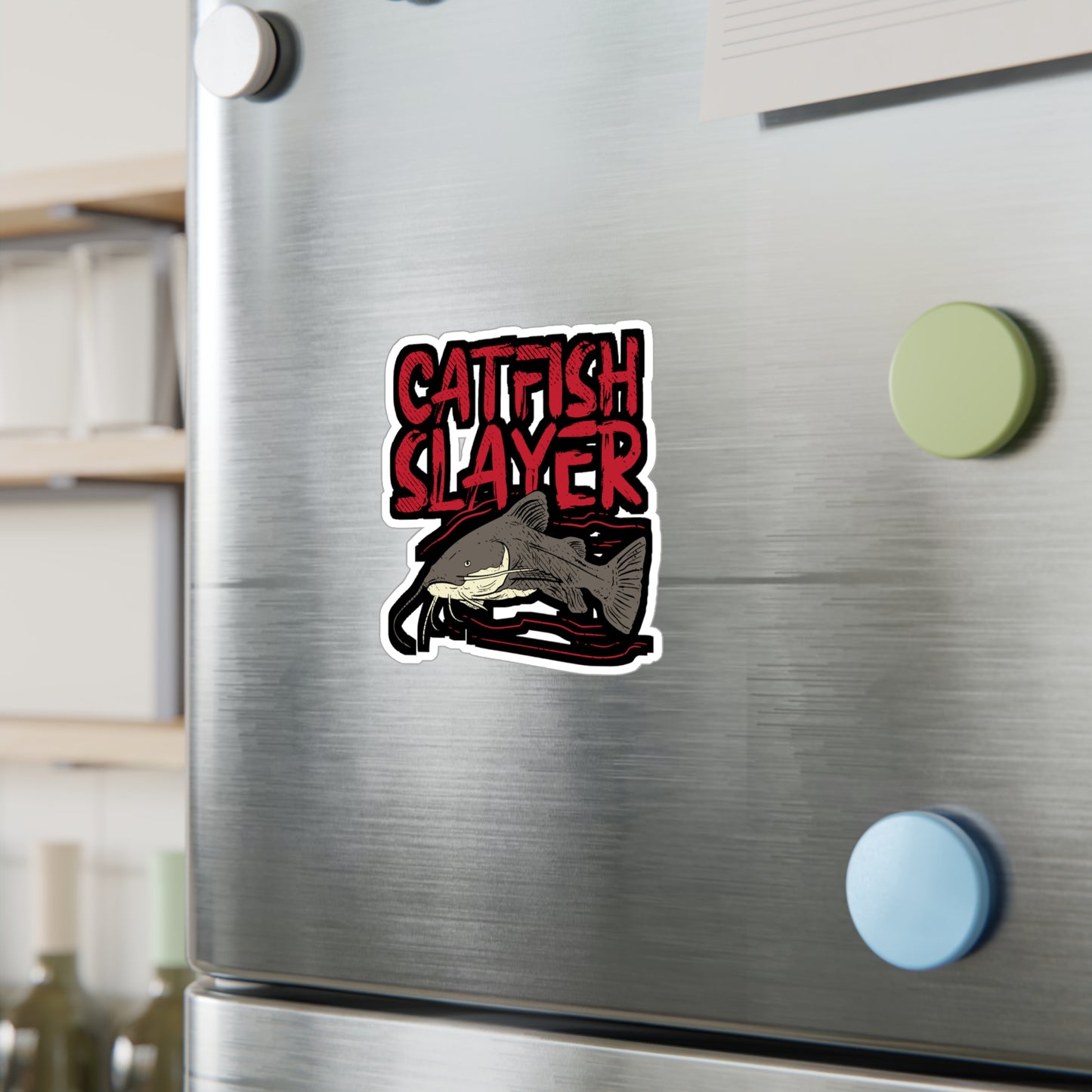 Catfish Slayer - Catfish Sticker for Car Window Wall Laptop Sticker. Water Bottle Sticker, Vinyl Goonch Decal, Bait Sticker - Catfish Gift