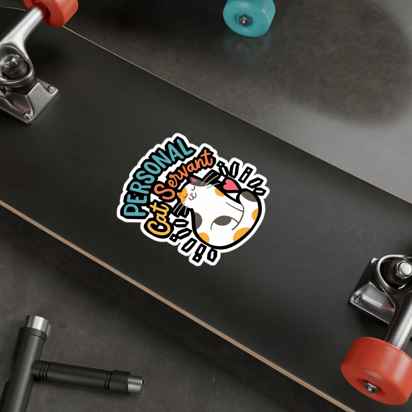 Personal Cat Servant - Cat Sticker for Car Window Laptop Sticker. Water Bottle Sticker, Vinyl Kitty Decal, Pet Sticker - Cat Gift