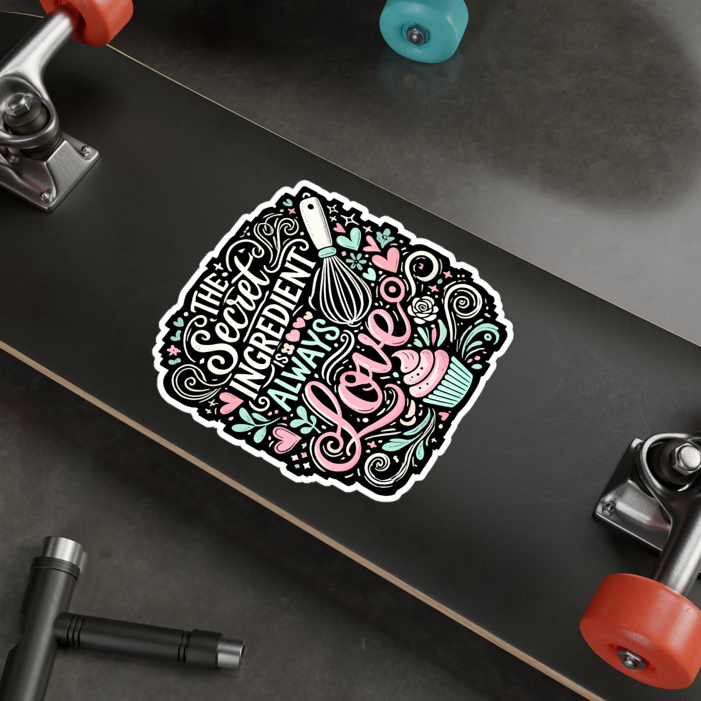 The Secret Ingredient Is Always Love - Baker Sticker for Laptop Sticker. Water Bottle Sticker, Vinyl Cake Decal - Baker Gift