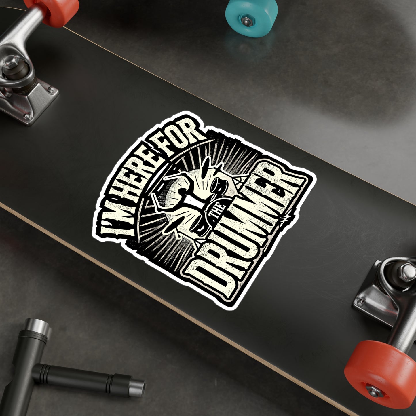 I'm Here For The Drummer - Drummer Sticker for Laptop Sticker. Water Bottle Sticker, Vinyl Drumming Decal - Drummer Gift