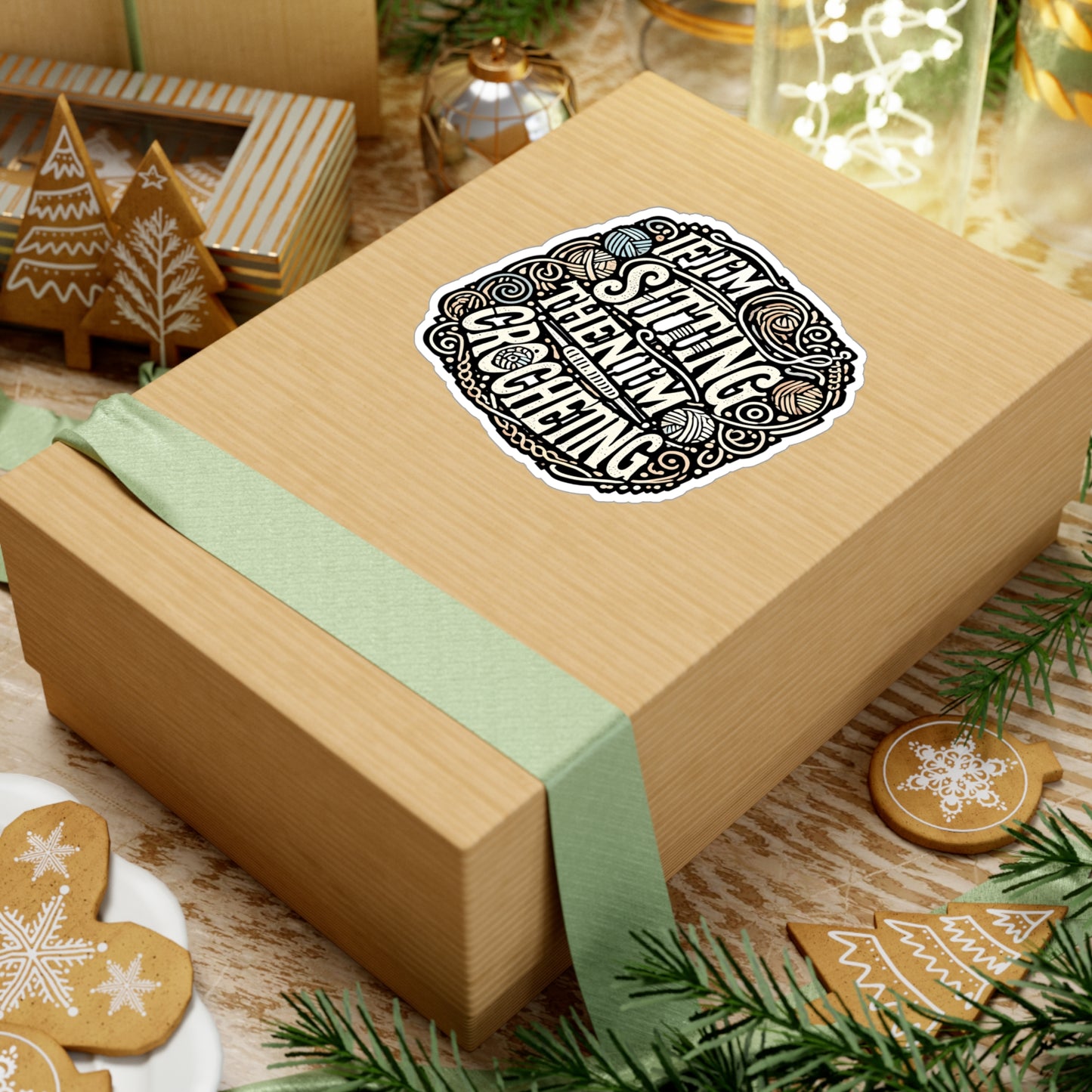 If I'm Sitting Then I'm Crocheting - Crocheting Sticker for Laptop Sticker. Water Bottle Sticker, Vinyl Knitting Decal - Crocheting Gift