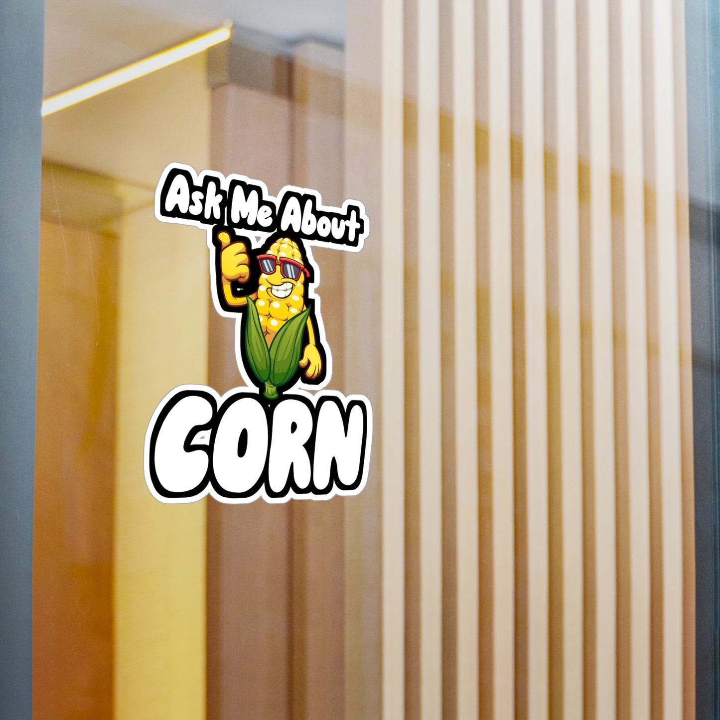 Ask Me About Corn - Farmer Sticker for Wall, Laptop, Window, Truck, Car Farmer Gift Vinyl Farm Decal Sticker