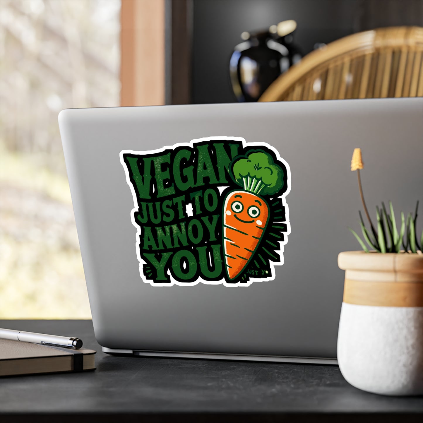 Vegan Just To Annoy You - Vegan Sticker for Laptop Sticker. Water Bottle Sticker, Vinyl Plant-based Decal - Vegan Gift