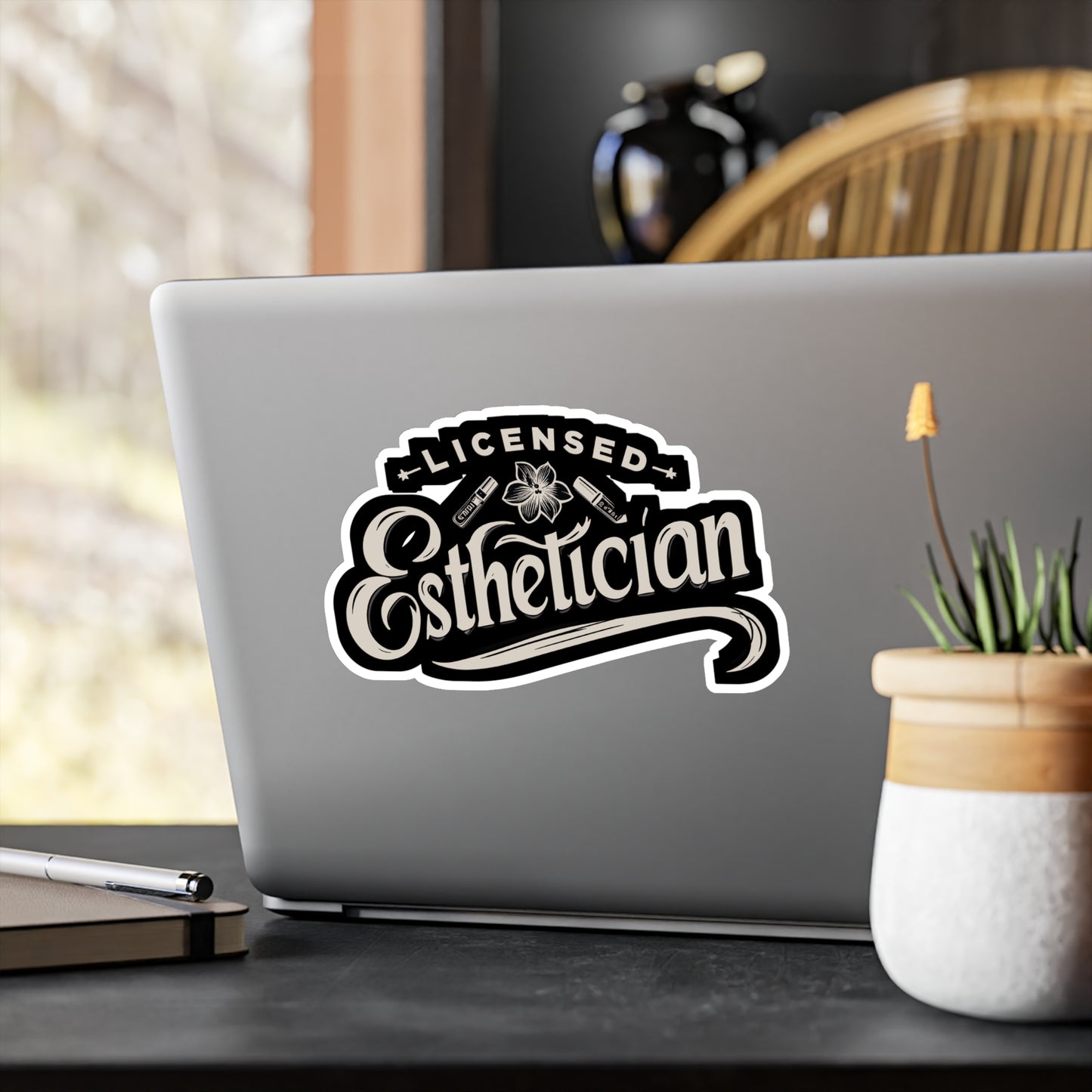 Licensed Esthetician - Beautician Sticker for Laptop Sticker. Water Bottle Sticker, Vinyl Esthetician Decal - Beautician Gift