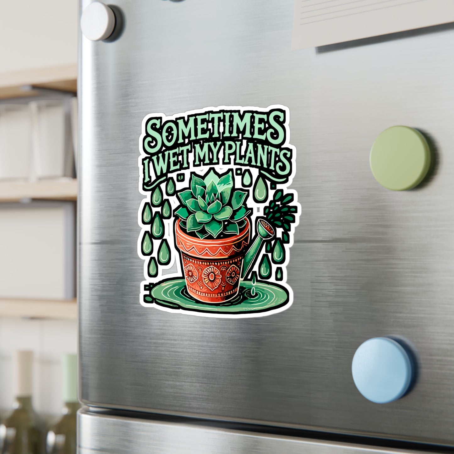 Sometimes I Wet My Plants – Cactus Sticker for Laptop or Water Bottle | Funny Vinyl Thorny Decal Gift for Cactus Lovers