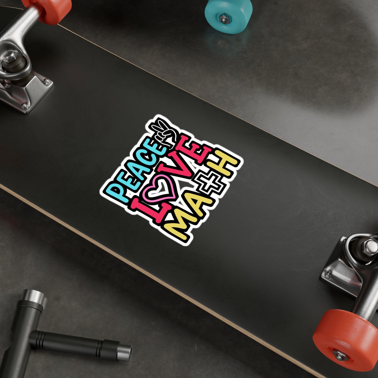 Peace Love Math - Math-teacher Sticker for Laptop Sticker. Water Bottle Sticker, Vinyl Calculus Decal - Math-teacher Gift