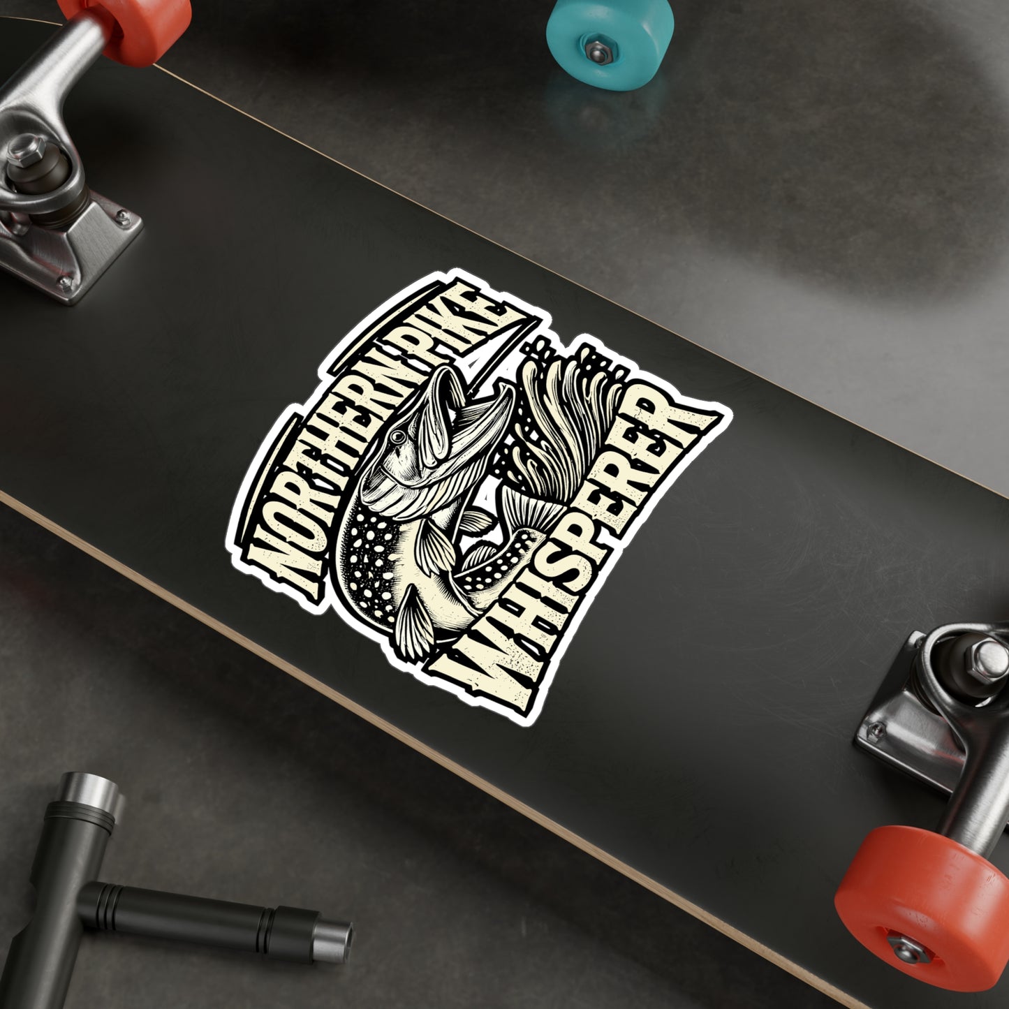 The Northern Pike Whisperer - Northern pike fishing Sticker for Laptop Sticker. Water Bottle Sticker, Vinyl Fisherman Decal - Northern pike fishing Gift