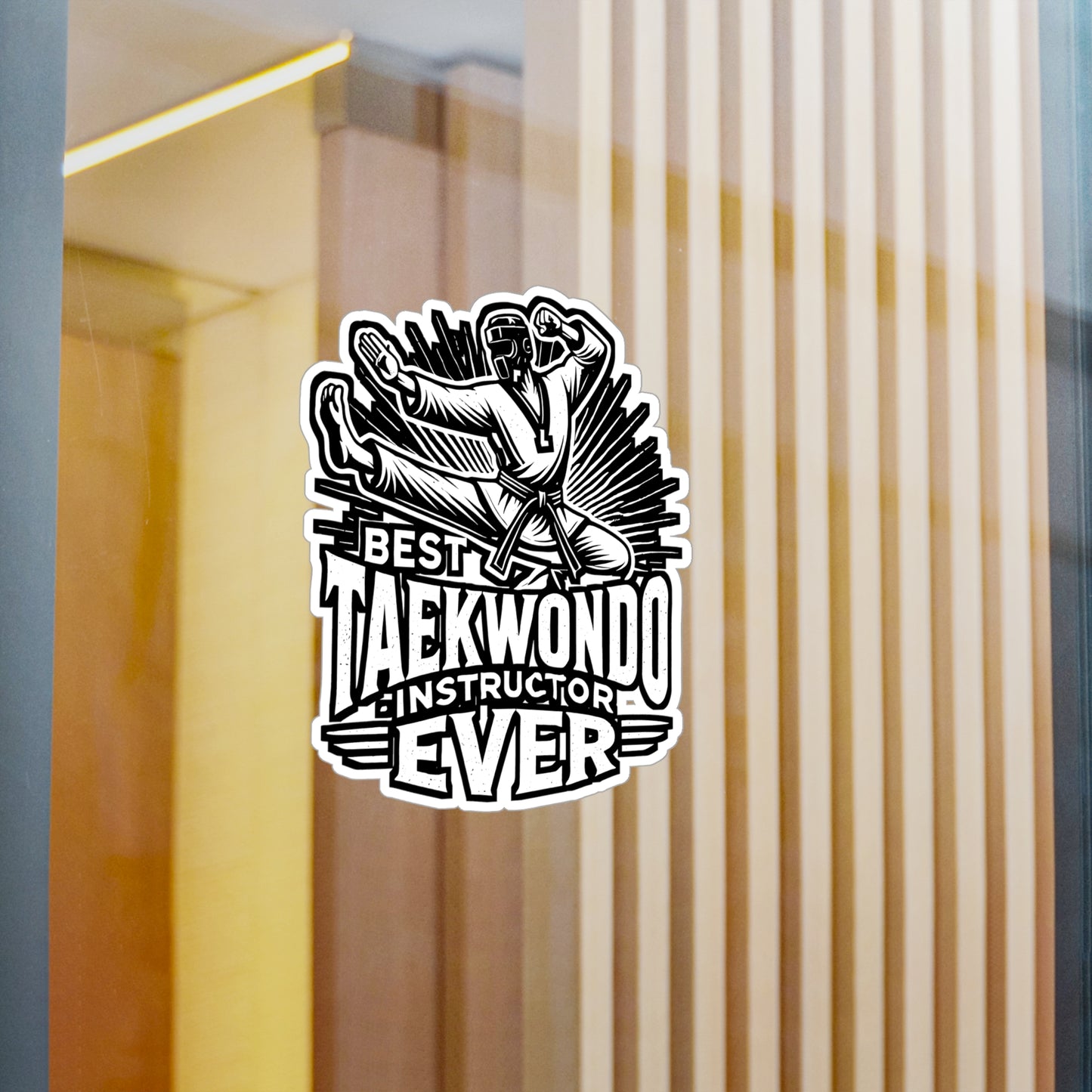Best Taekwondo Instructor Ever – Martial Arts Sticker for Laptop or Water Bottle | Karate Coach Gift Vinyl Decal