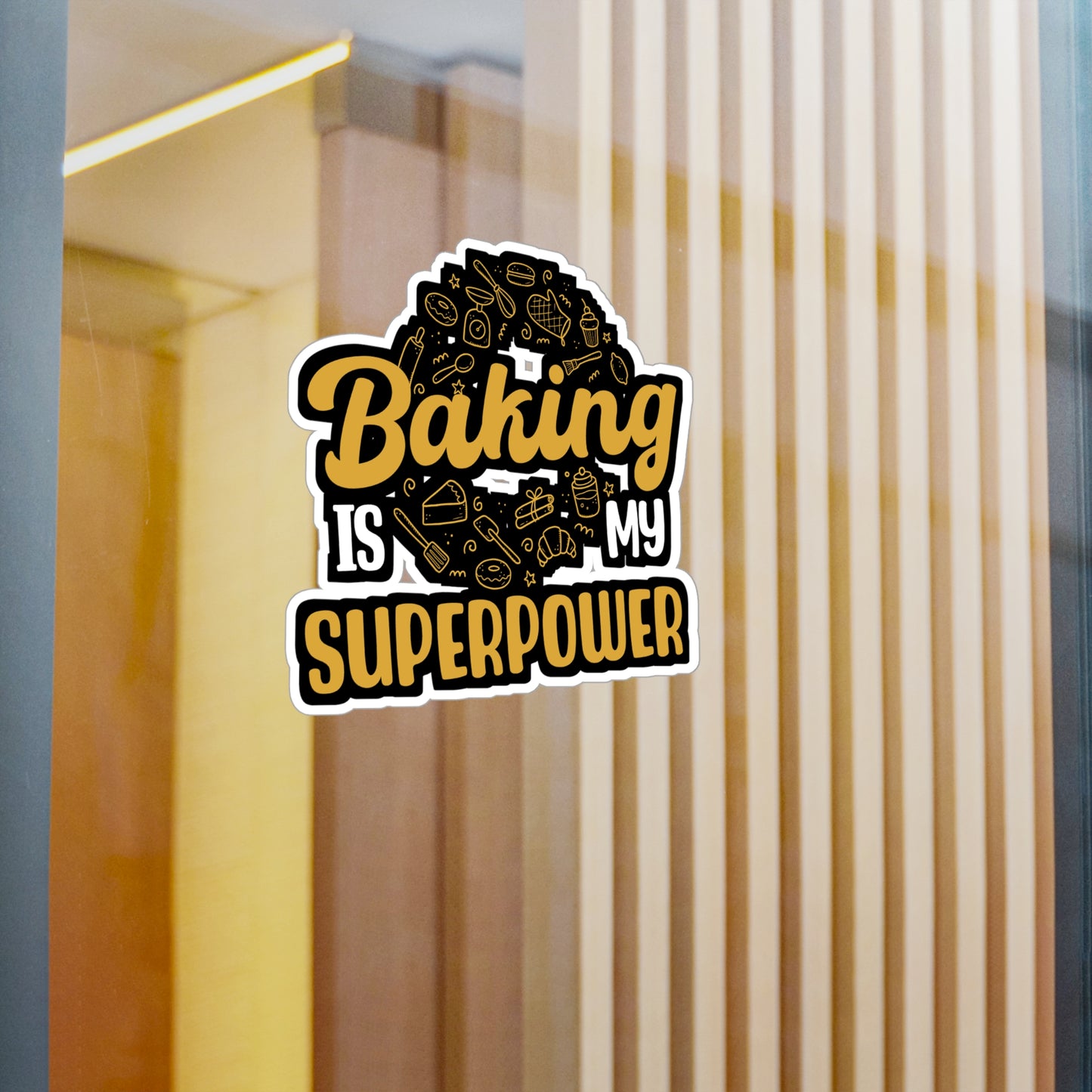Baking Is My Superpower - Baking Sticker for Laptop Sticker. Water Bottle Sticker, Vinyl Cake-decorator Decal - Baking Gift