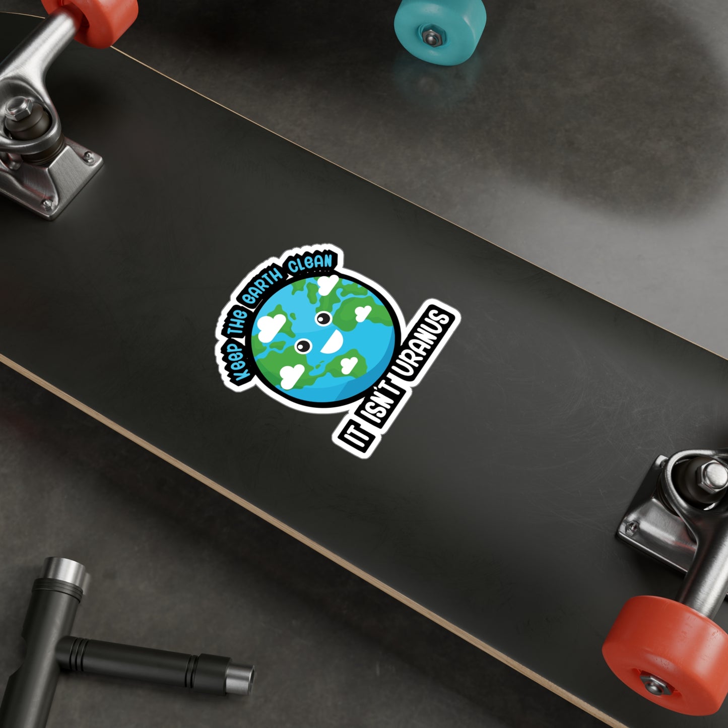 Keep the earth clean its not uranus - Astronaut Sticker for Wall, Laptop, Window, Truck, Car Astronaut Gift Vinyl Asteroid Decal Sticker