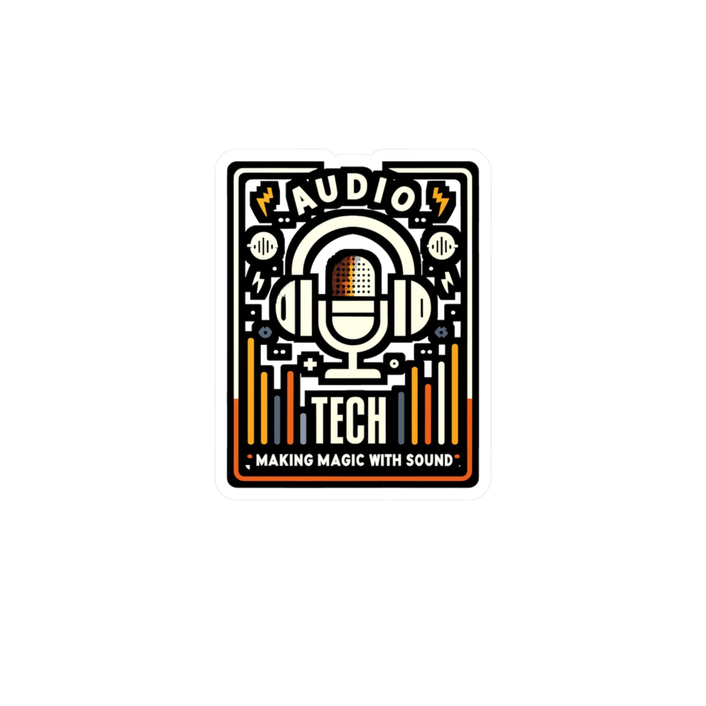 Audio tech Making magic with sound - Audio-engineer Sticker for Laptop Sticker. Water Bottle Sticker, Vinyl Monitor Decal - Audio-engineer Gift