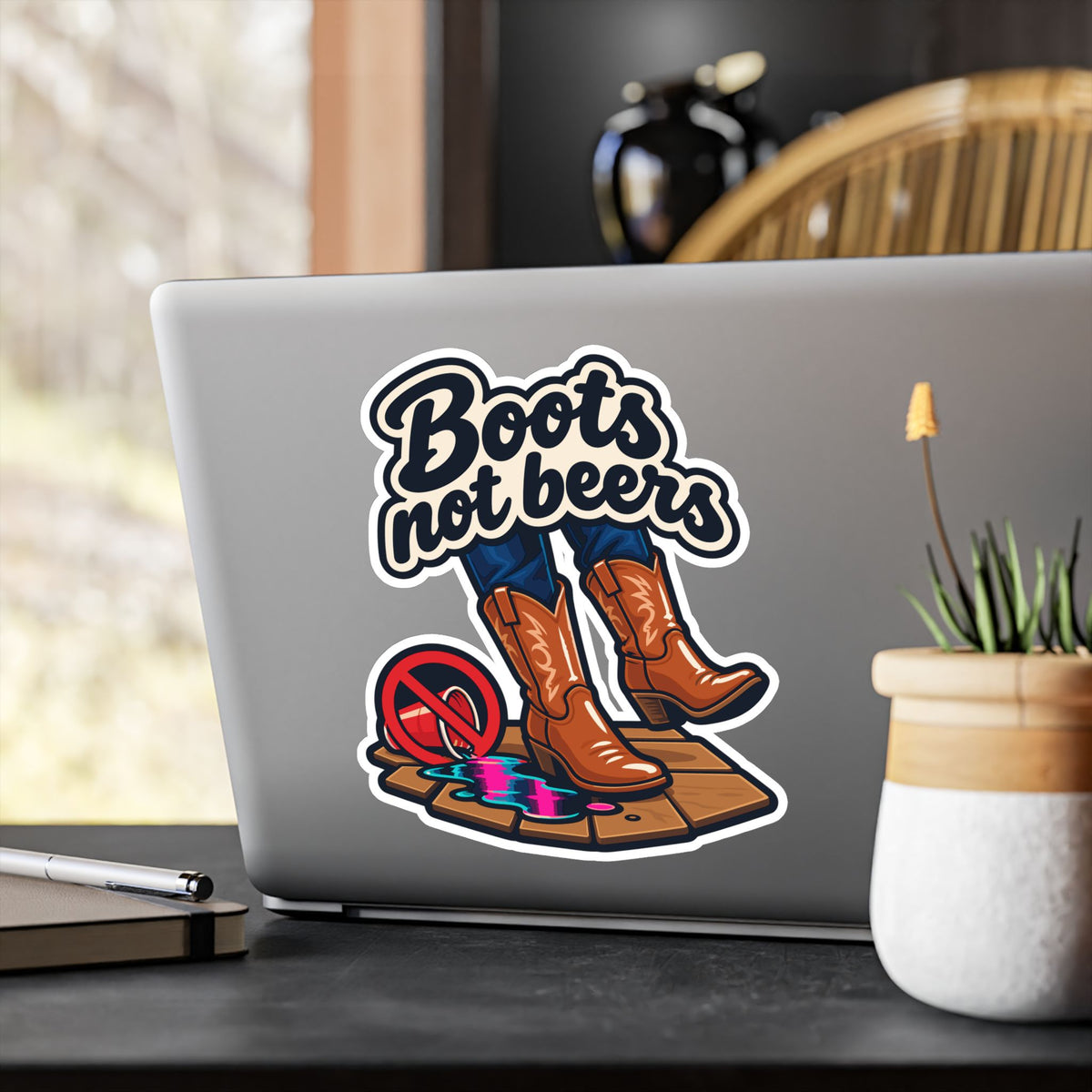 Line Dance Sticker – Boots Not Beers Design for the Country-Life Dancer, Western Decals for Laptop or Water Bottle