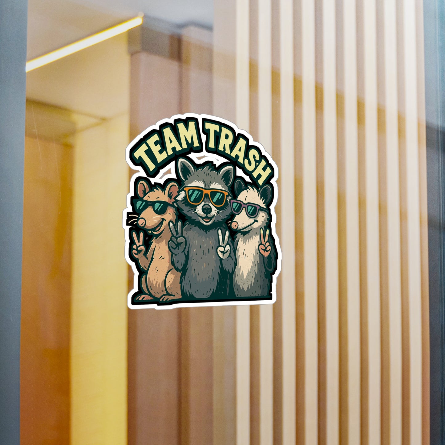 Team Trash - Raccoon Sticker for Laptop or Water Bottle - Funny Gift for Animal Lovers, Teens & Friends