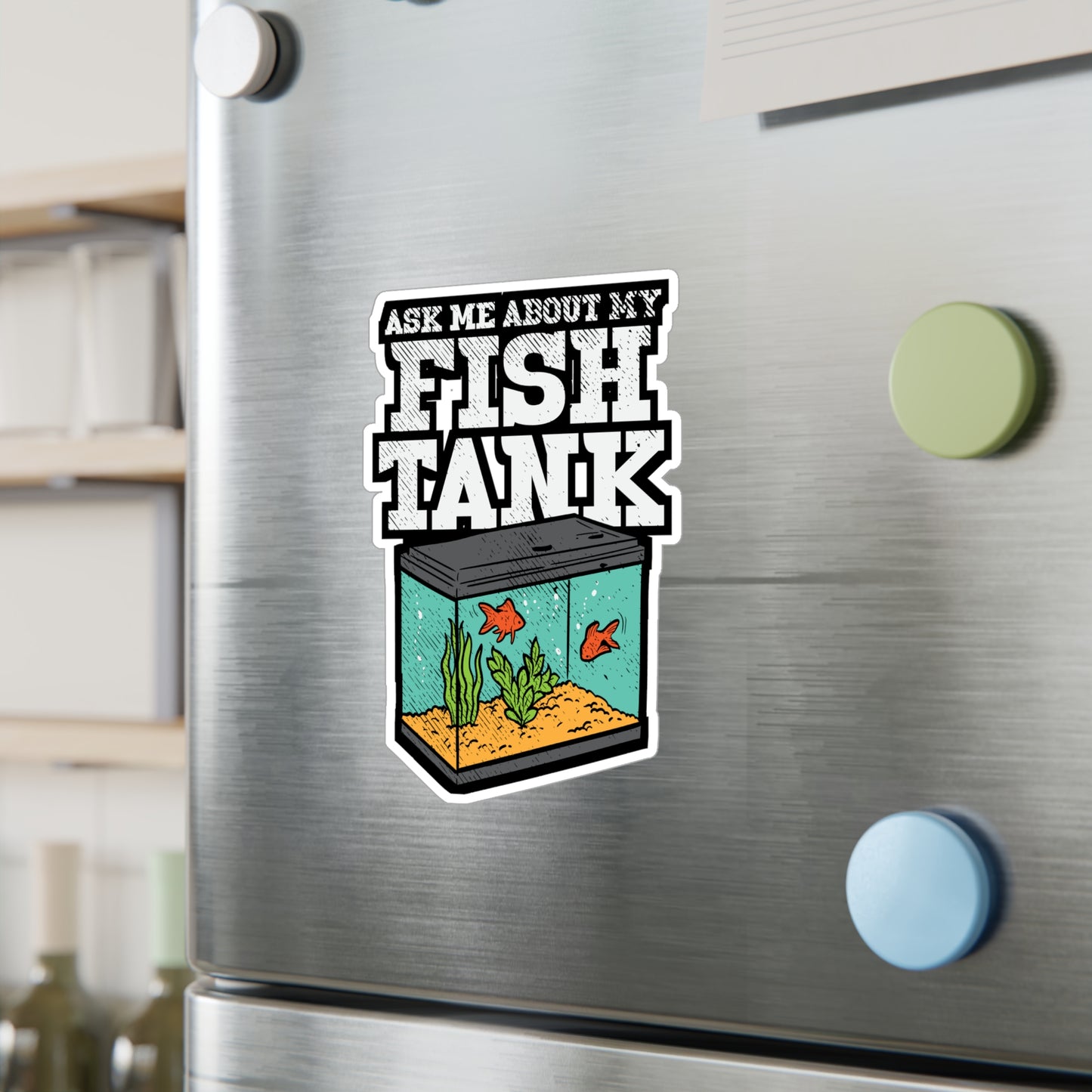 Ask Me About My Fish Tank | Aquarist Sticker | Aquascaping Vinyl Sticker | Aquarium Laptop Sticker | Aquarist Gift | Aquascaping Gift
