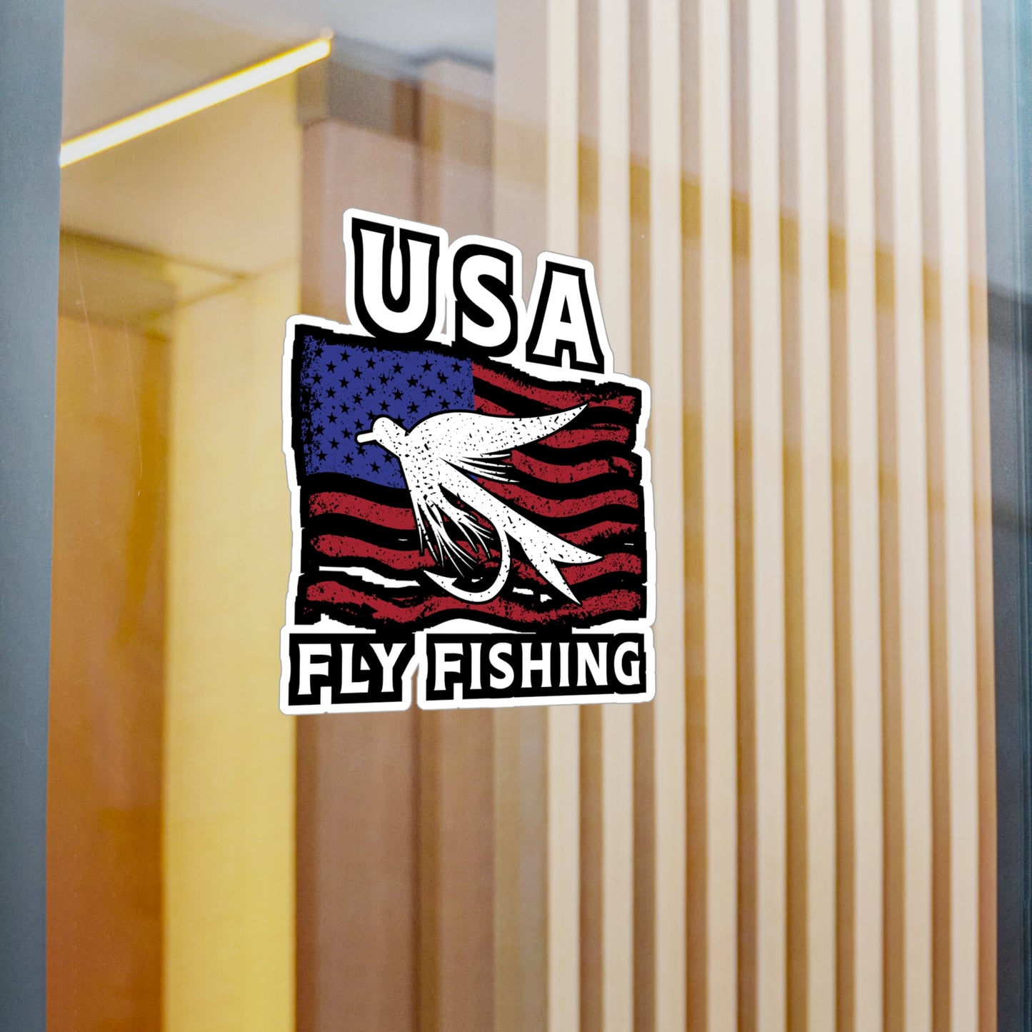USA Fly Fishing | Fishing Sticker | Angling Decals | Lake Laptop Sticker | Fishing Gift | Angling Gift