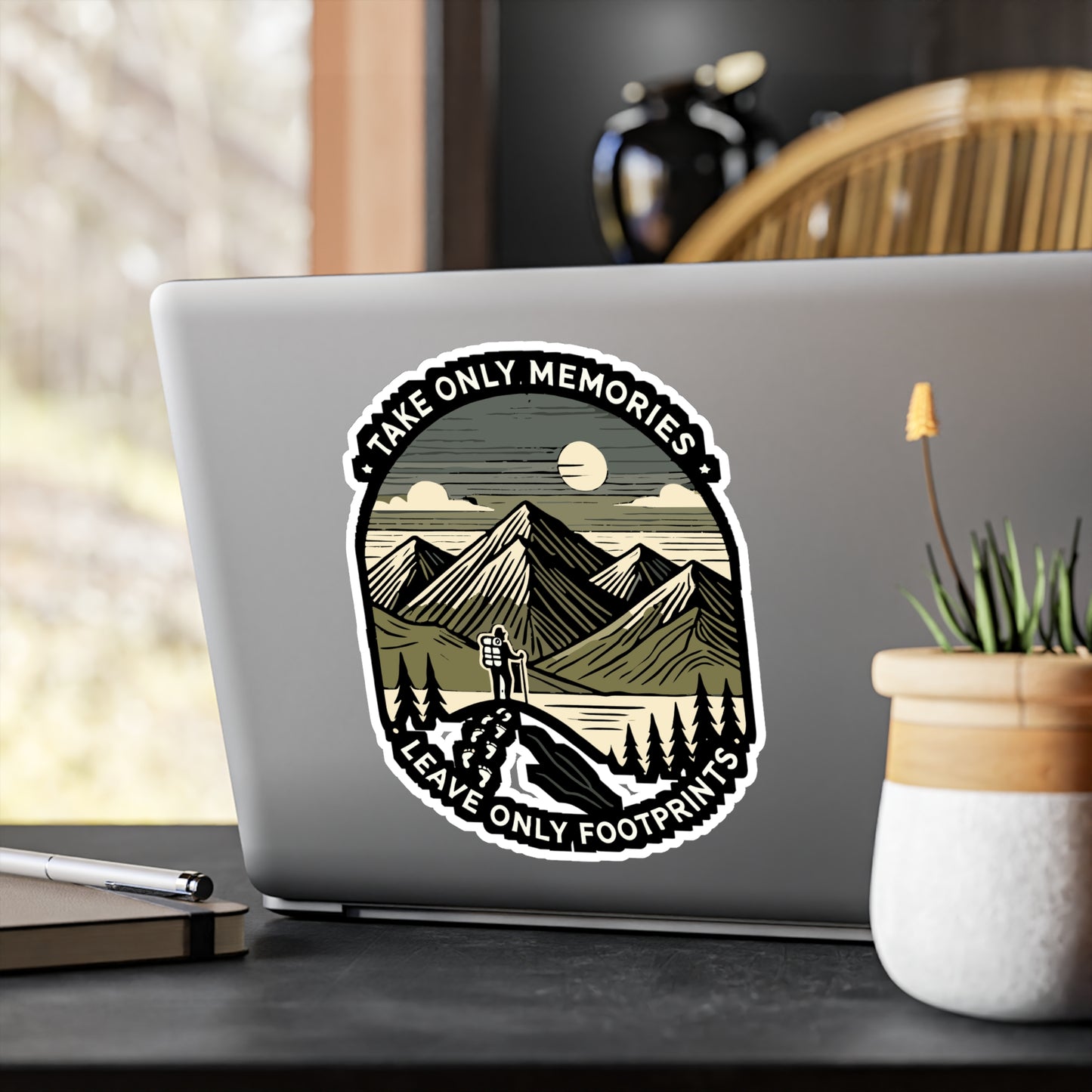 Take Only Memories, Leave Only Footprints - Eco-friendly Sticker for Laptop Sticker. Water Bottle Sticker, Vinyl Hiking Decal - Eco-friendly Gift