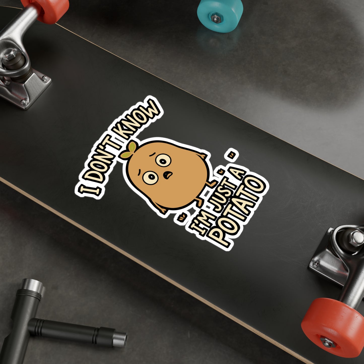 Vegan Sticker "I Don't Know I'm Just a Potato" Funny Potato Decals for Laptop or Water Bottle, Waterproof Vinyl, Vegetarian Gift for Veganism Fans