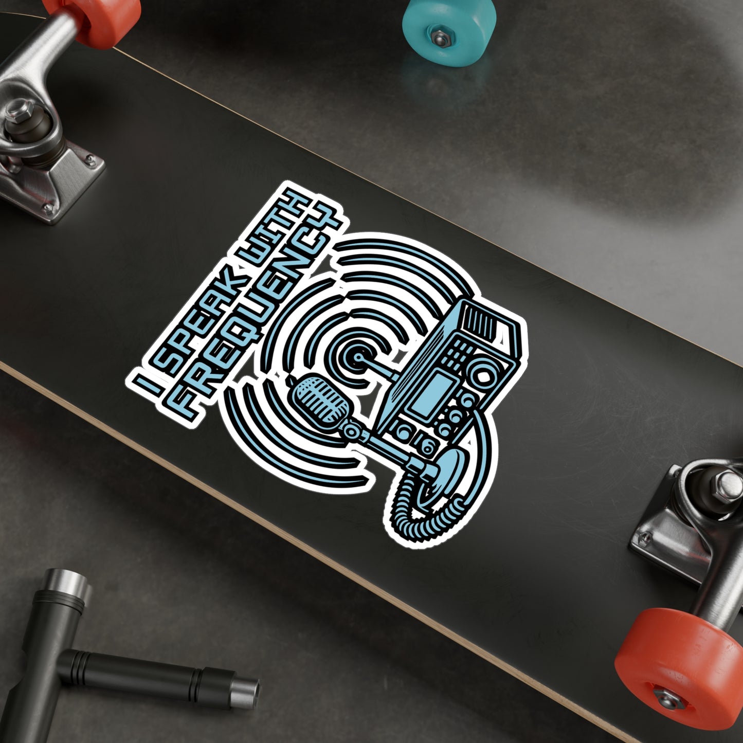 I Speak With Frequency – Ham Radio Sticker | Vinyl Decal for Laptop or Water Bottle | Amateur Radio Gift