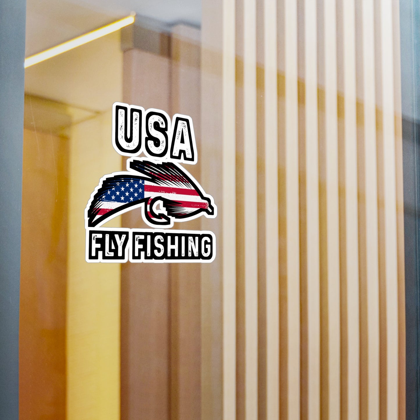 USA Fly Fishing - Fly-fishing Sticker for Laptop Sticker. Water Bottle Sticker, Vinyl Angling Decal - Fly-fishing Gift