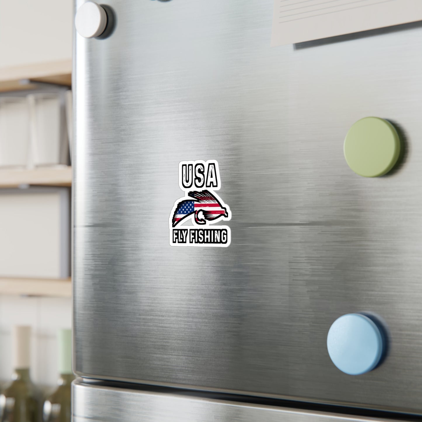 USA Fly Fishing - Fly-fishing Sticker for Laptop Sticker. Water Bottle Sticker, Vinyl Angling Decal - Fly-fishing Gift