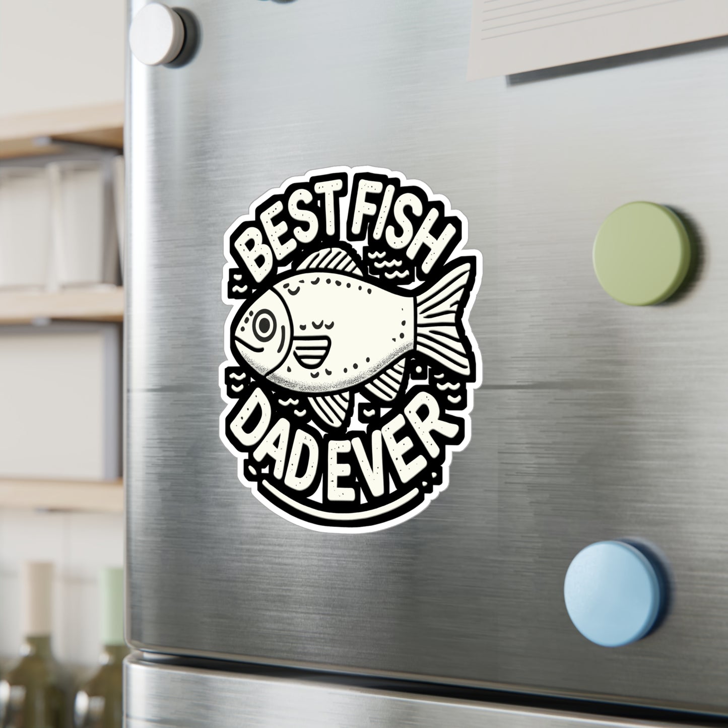 Best Fish Dad Ever - Aquarist Sticker for Car Laptop Sticker. Water Bottle Sticker, Vinyl Aquarium Decal - Aquarist Gift
