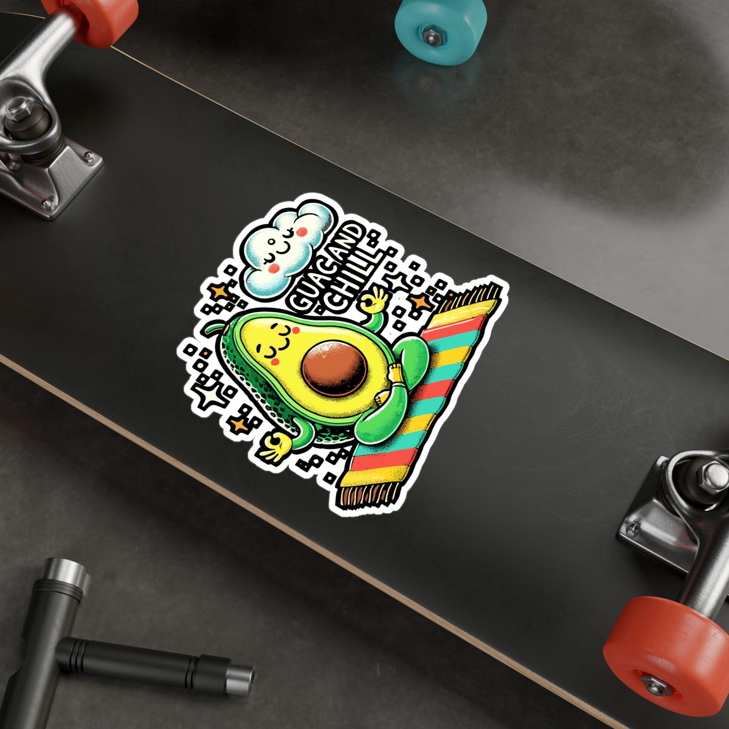 Guac and Chill – Yoga Sticker for Car, Laptop, Water Bottle & Zen Foodie Gifts
