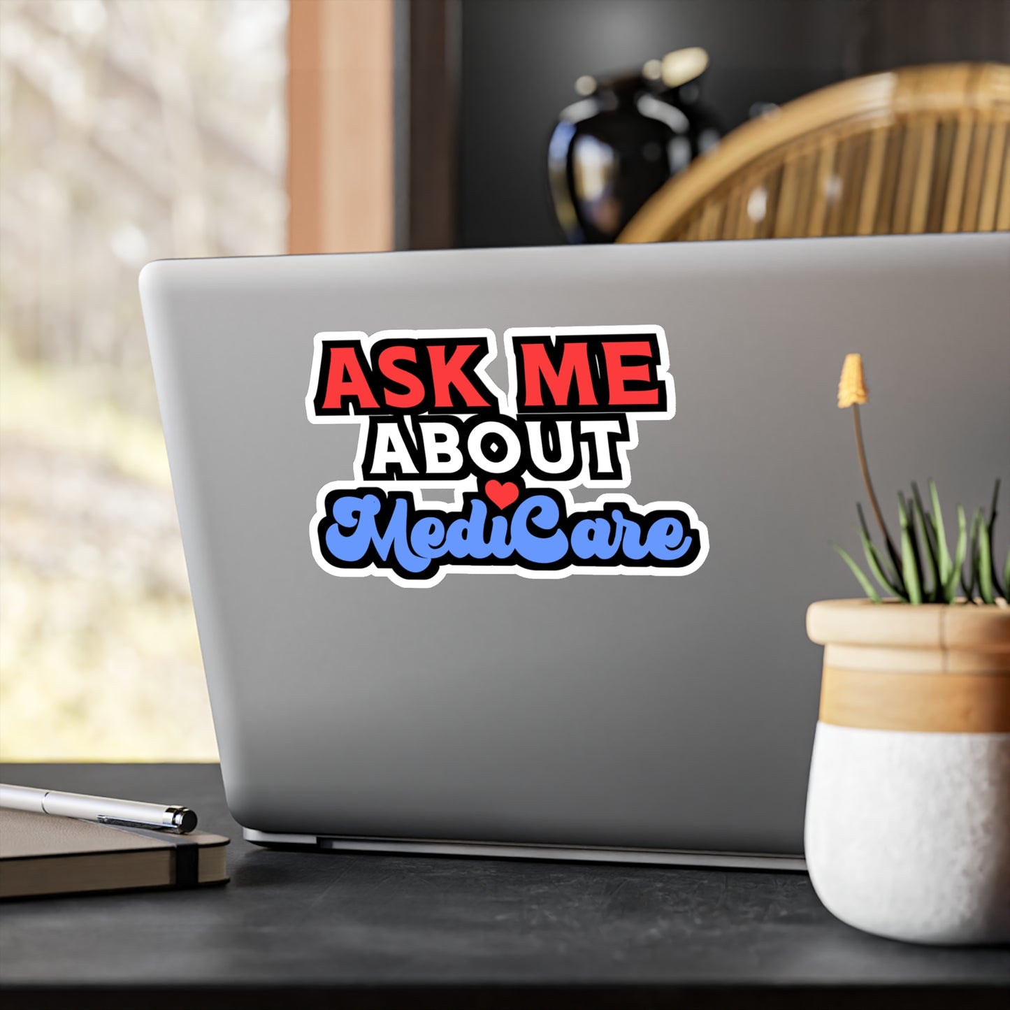 Ask Me About MediCare | Insurance-agent Sticker | Policy Decals | Premium Laptop Sticker | Insurance-agent Gift | Policy Gift