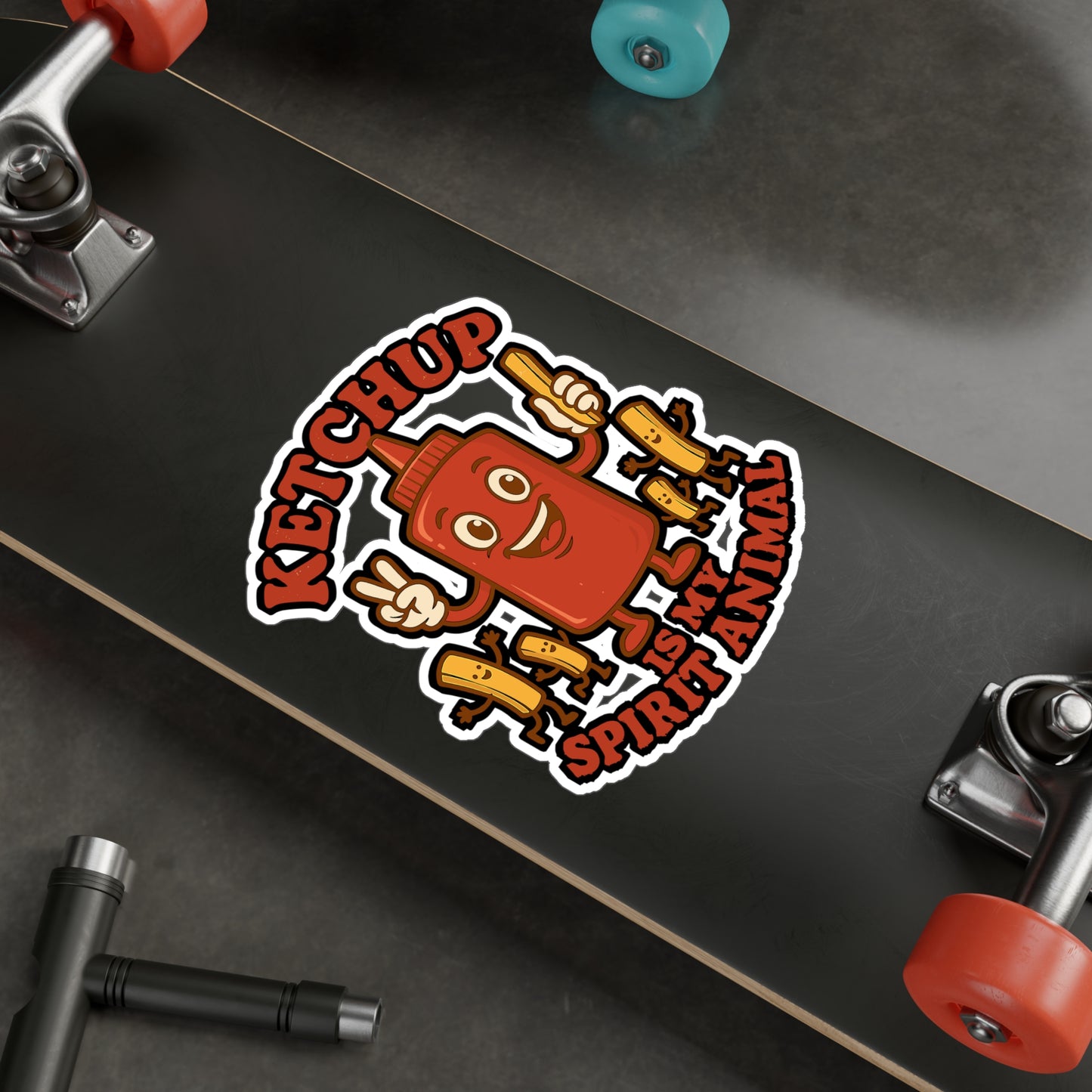 Ketchup Is My Spirit Animal - Ketchup Sticker for Laptop, Water Bottle, Funny Food Lover Gift, Cute Decal for Teens and Adults
