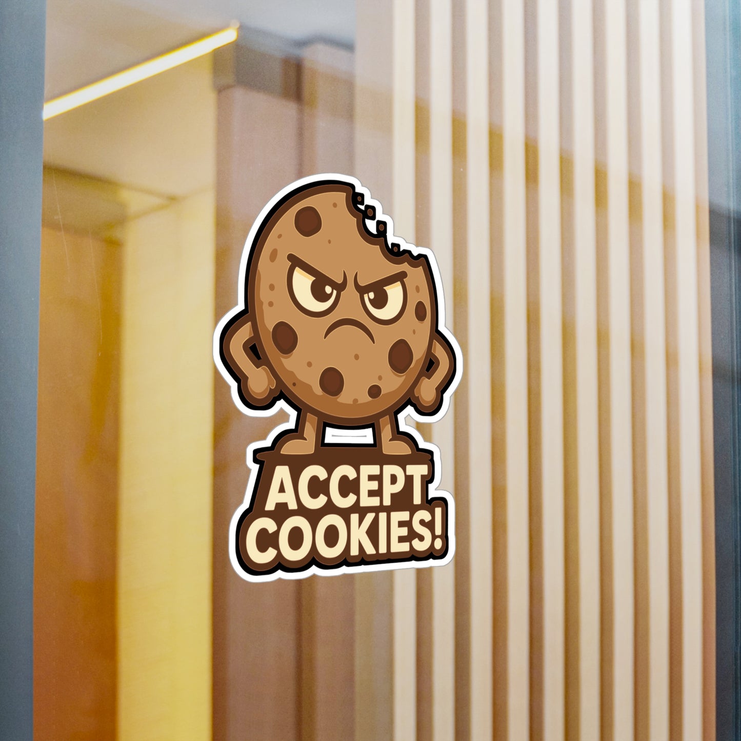 Cookie Sticker - Accept Cookies Funny Internet Privacy Decals for Laptop, Water Bottle, Waterproof Vinyl Consent Stickers