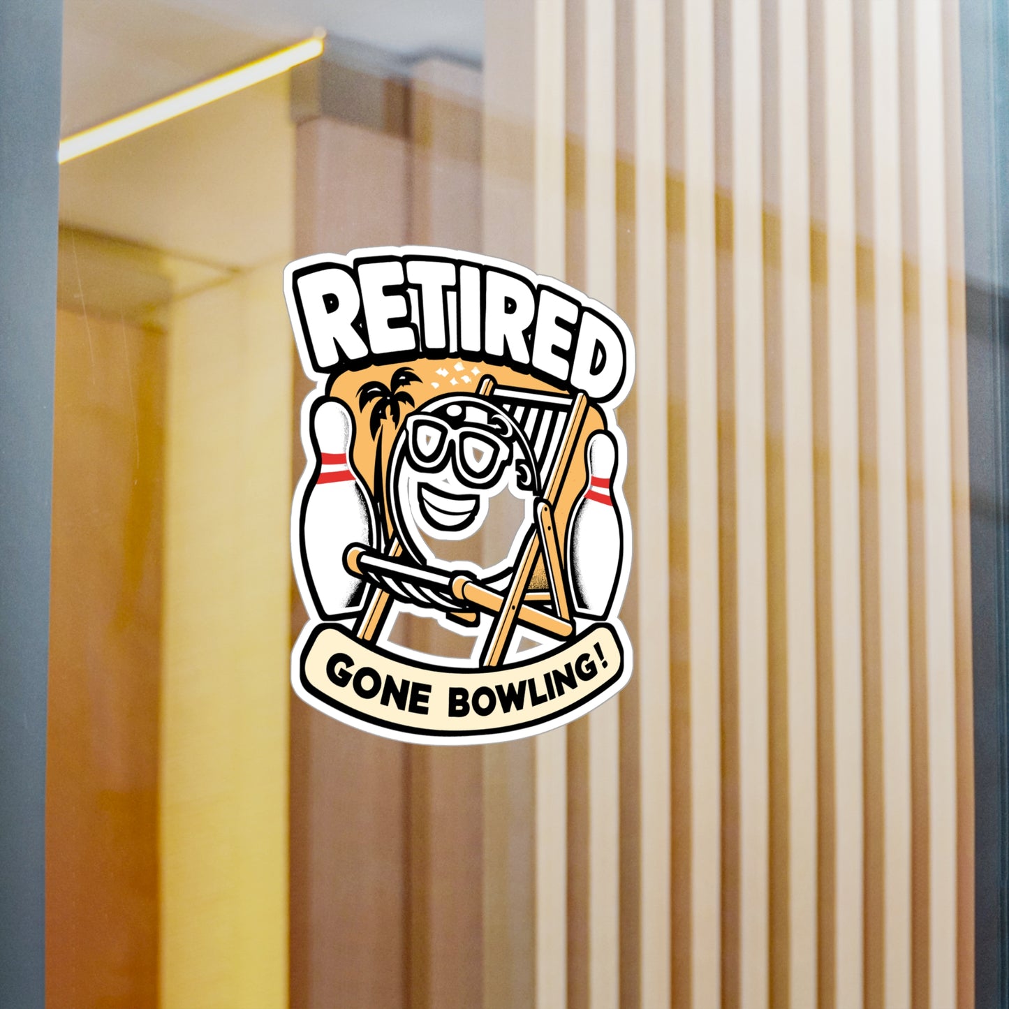 Retired Gone Bowling – Funny Bowling Sticker for Car, Laptop or Water Bottle | Vinyl Strike Decal & Funny Gift for Bowlers
