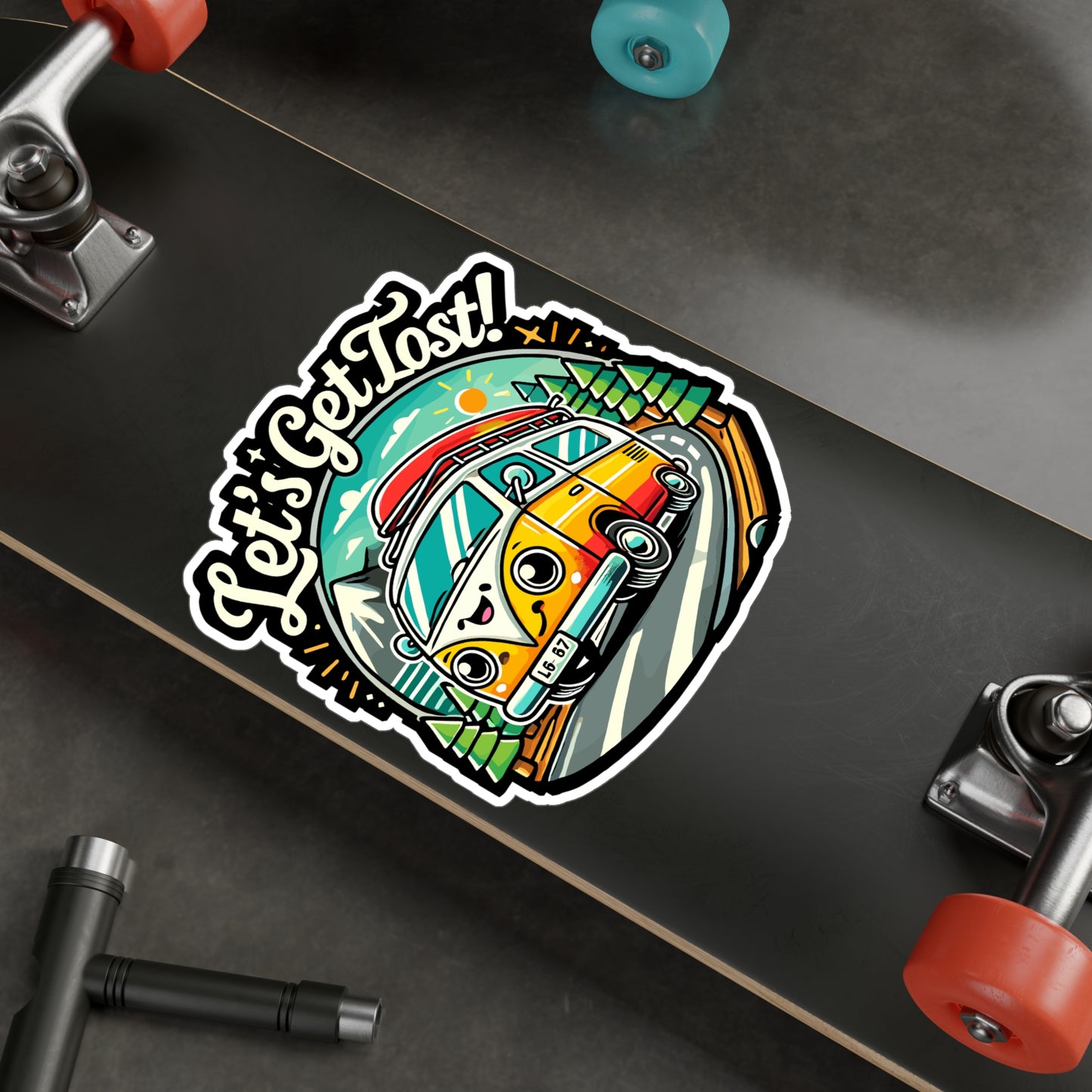 Let’s Get Lost - Adventure Sticker for Laptop Sticker. Water Bottle Sticker, Vinyl Road trip Decal - Adventure Gift