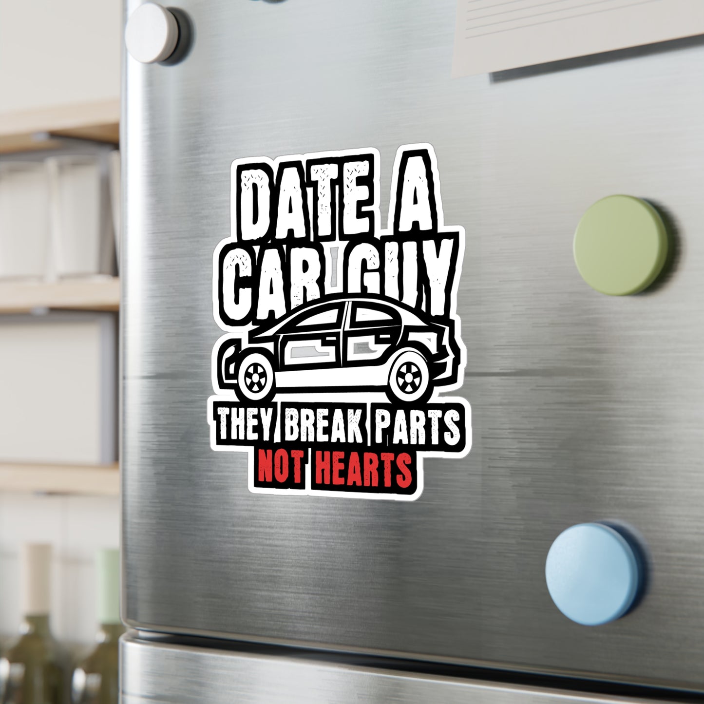 Date A Car Guy They Break Parts not Hearts - Car-salesman Sticker for Laptop Sticker. Water Bottle Sticker, Vinyl Auto Decal - Car-salesman Gift