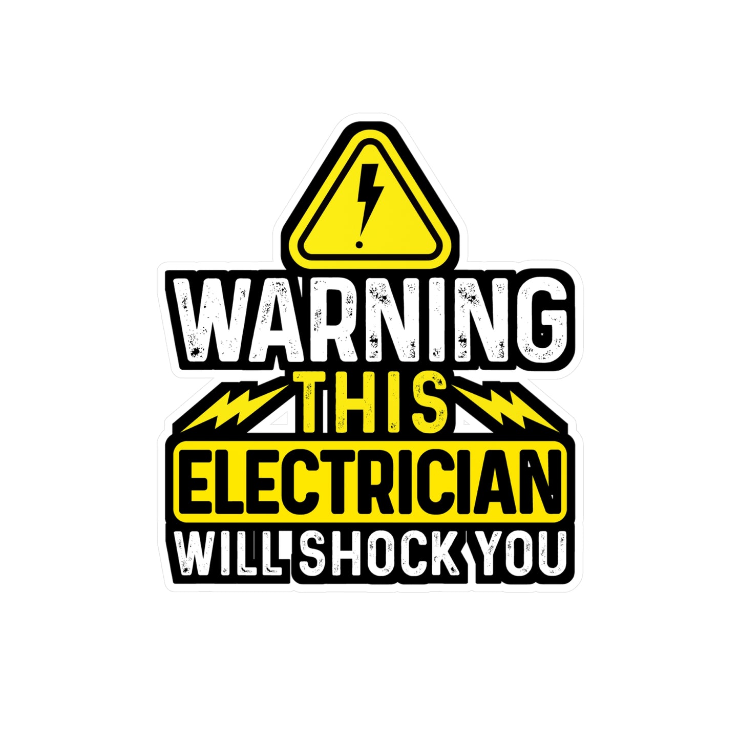Warning This Electrician Will Shock You - Electrician Sticker for Wall, Laptop, Window, Truck, Car Electrician Gift Vinyl Stripper Decal Sticker