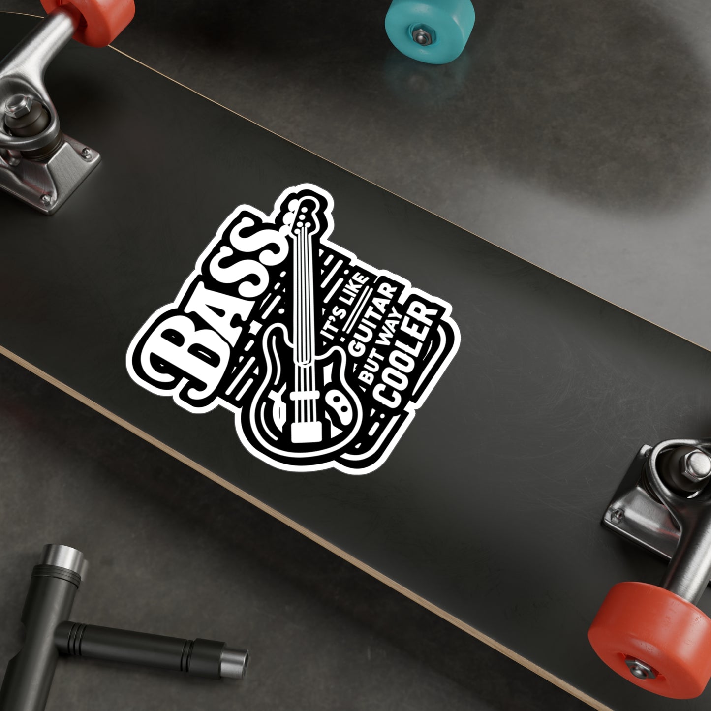 Bass It's Like A Guitar But Way Cooler - Relax Sticker for Car Laptop Sticker. Water Bottle Sticker, Vinyl Bass player Decal - Relax Gift
