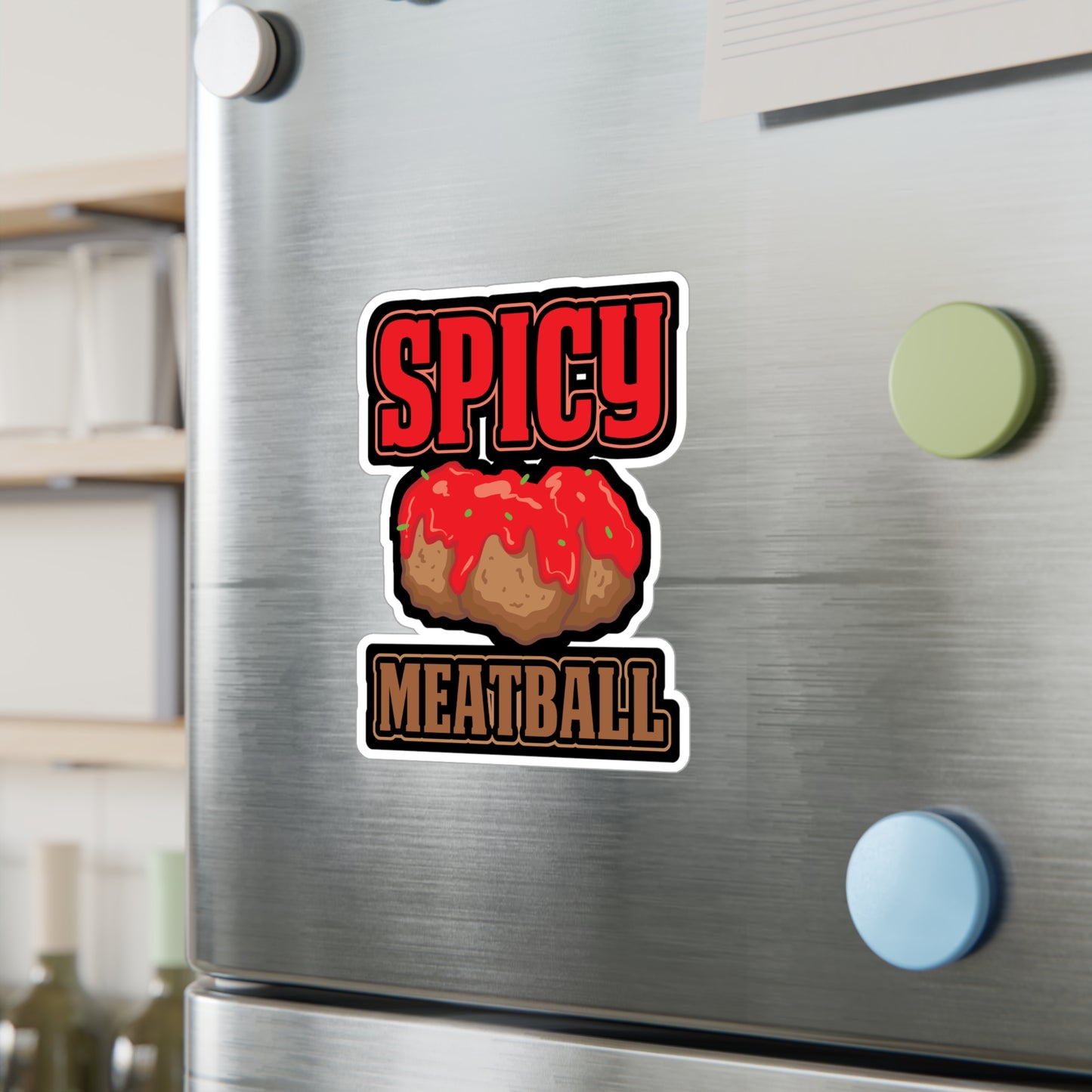 Spicy Meatball - Meatball Sticker for Car Window Laptop Sticker. Water Bottle Sticker, Vinyl Italian Decal, Cuisine Sticker - Meatball Gift