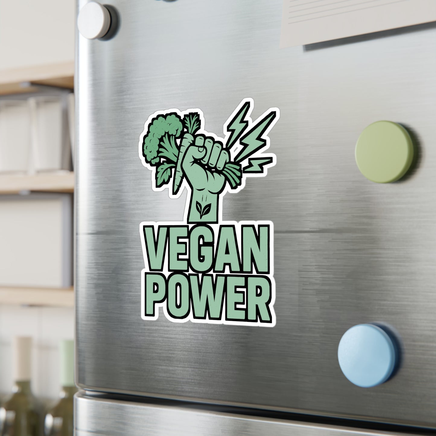 Vegan Sticker – Vegan Power Plant Diet Decals, Waterproof Vinyl, for Laptop, Water Bottle, Inspirational Vegan Gift