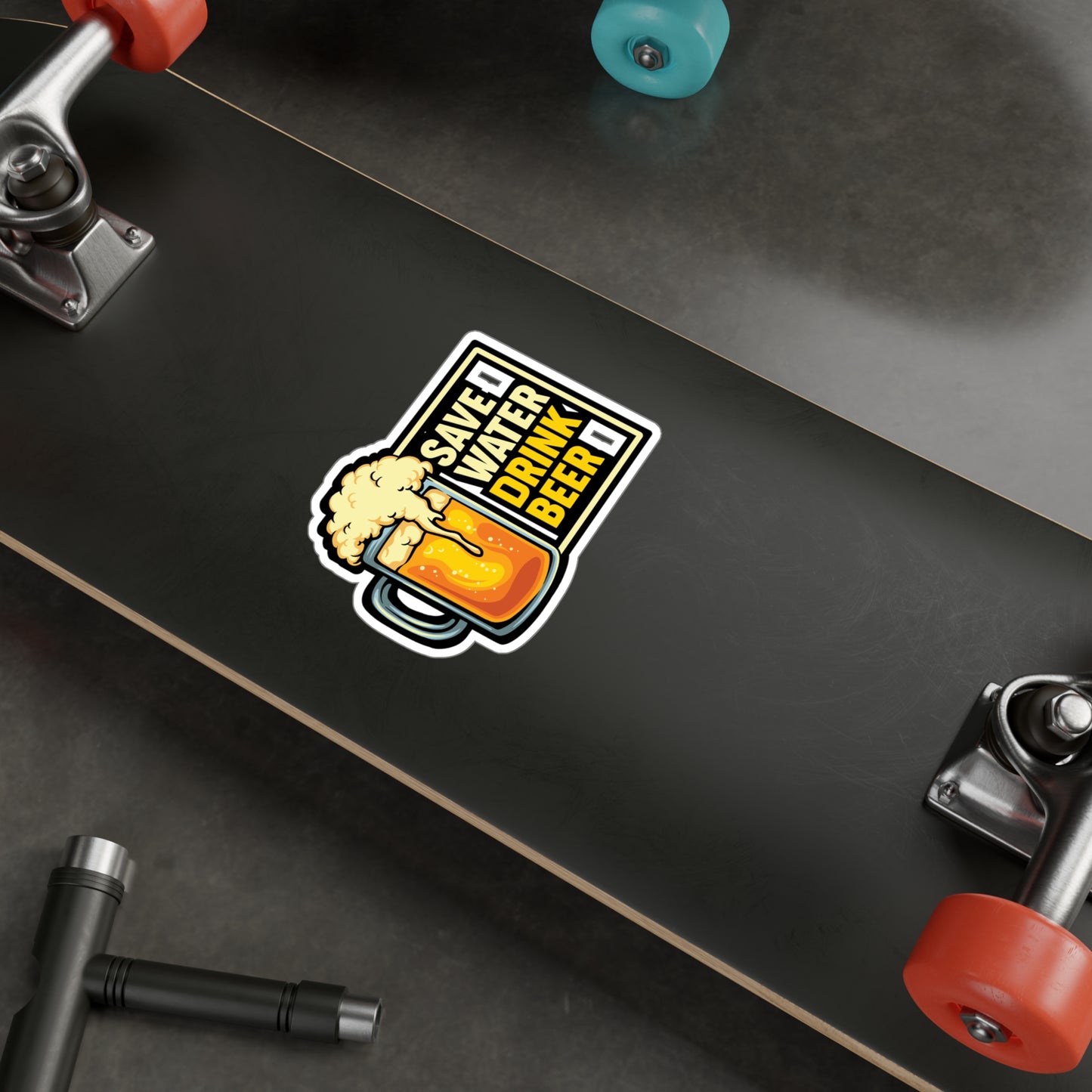 Save Water Drink Beer - Beer Sticker for Car Window Laptop Sticker. Water Bottle Sticker, Vinyl Alcohol Decal, Drinking Sticker - Beer Gift