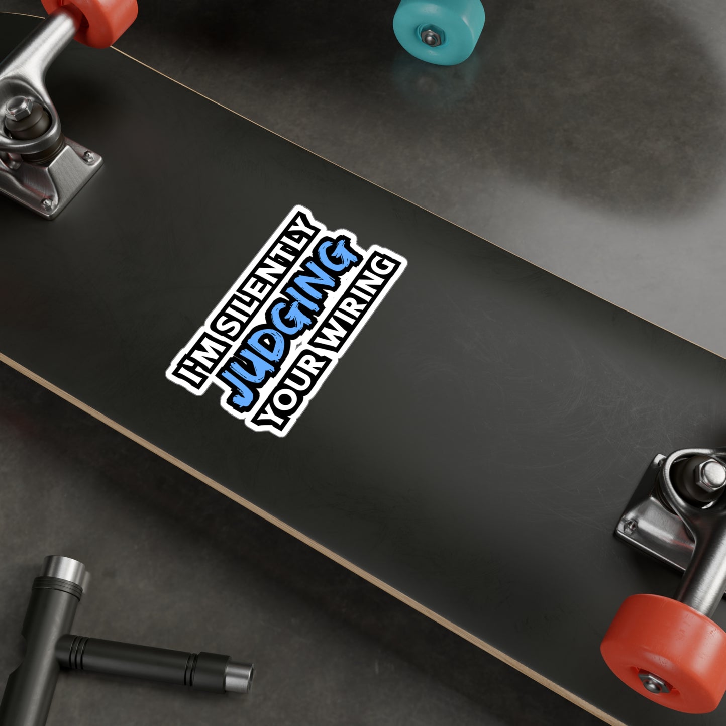 I'm Silently Judging Your Wiring - Electrician Sticker for Wall, Laptop, Window, Truck, Car Electrician Gift Vinyl Stripper Decal Sticker