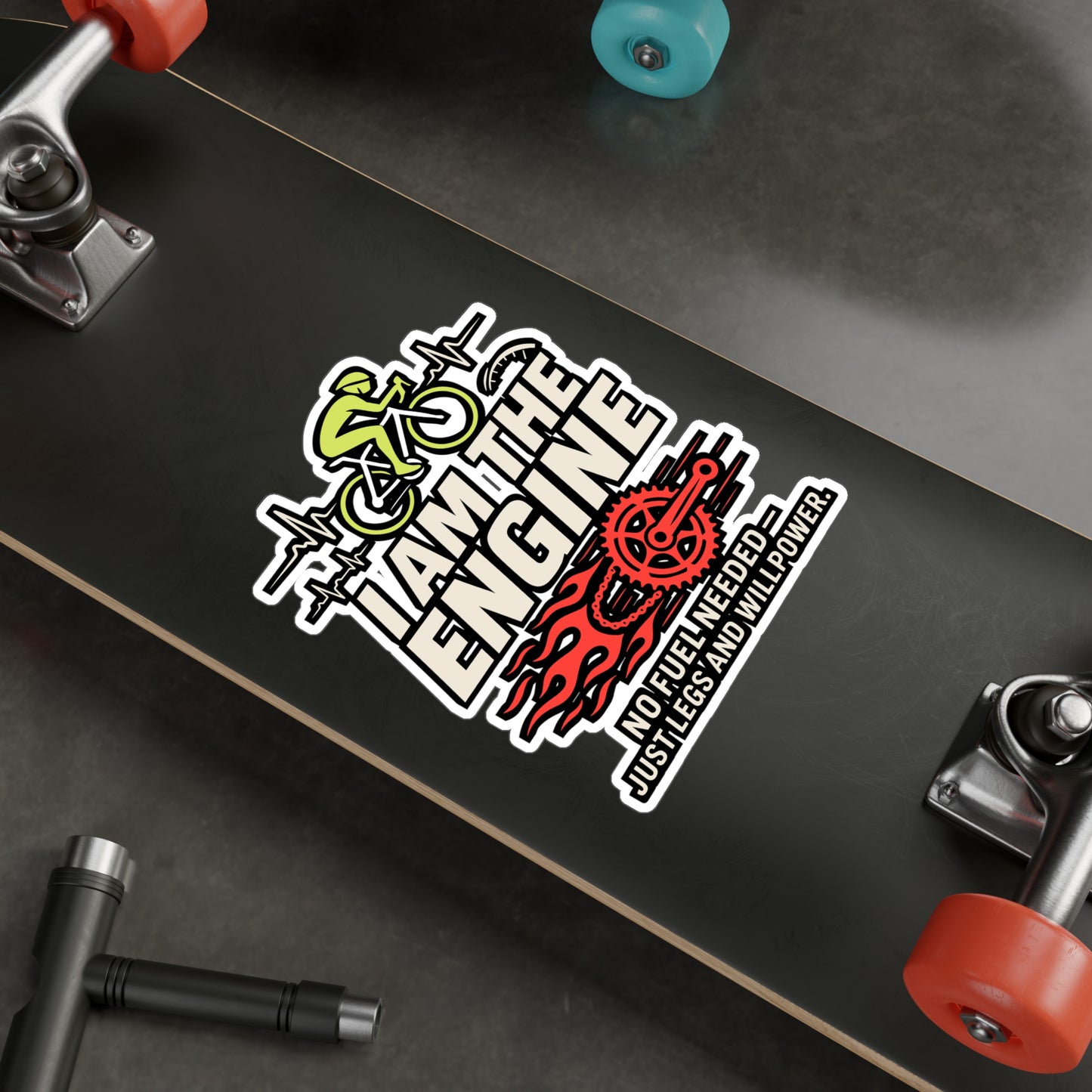 I Am The Engine – Cycling Sticker for Car, Laptop, or Water Bottle | Vinyl Cyclist Decal, Funny Bicycling Gift