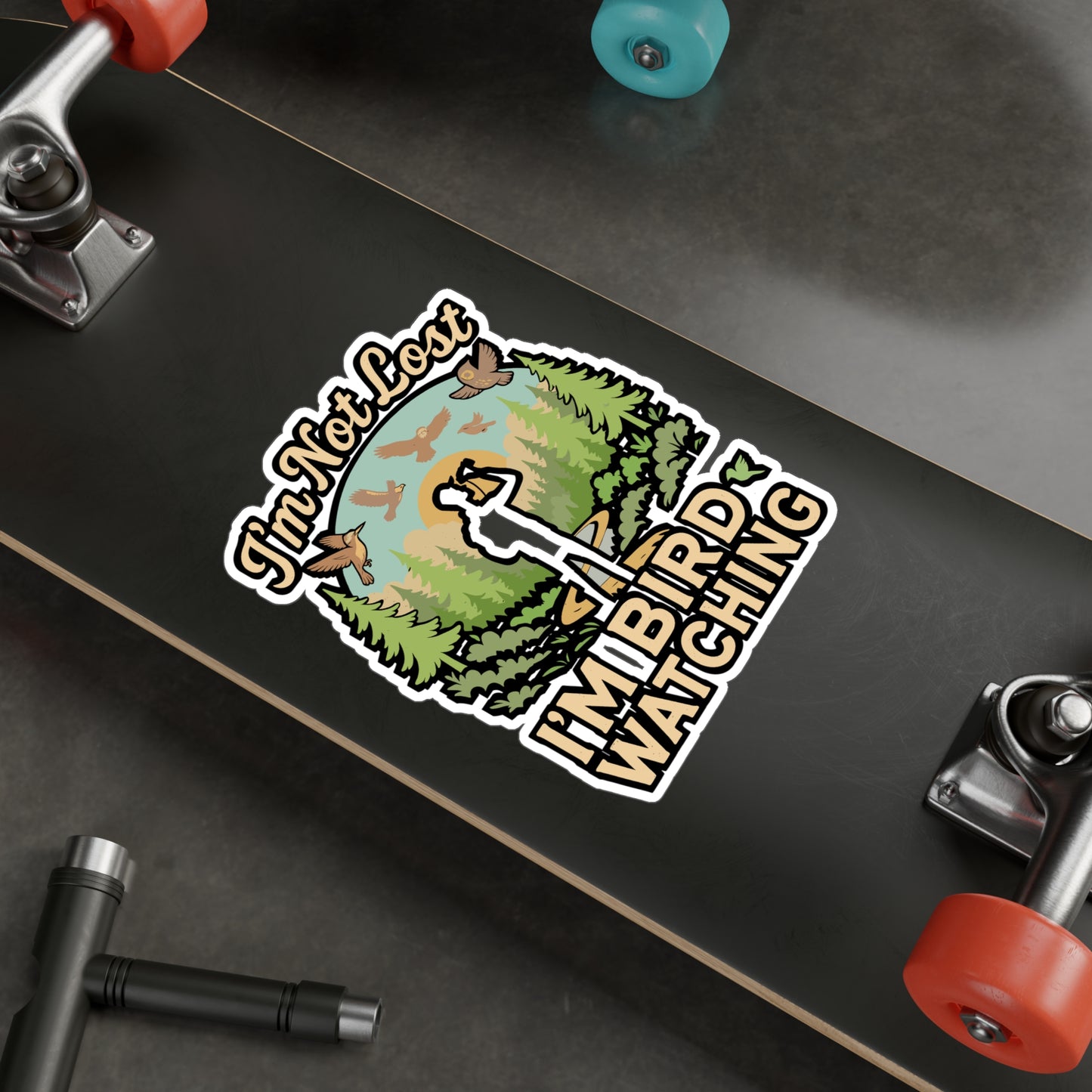 I'm Not Lost I'm Bird Watching – Birdwatcher Sticker for Laptop or Water Bottle | Vinyl Binocular Decal, Nature Lover Gift